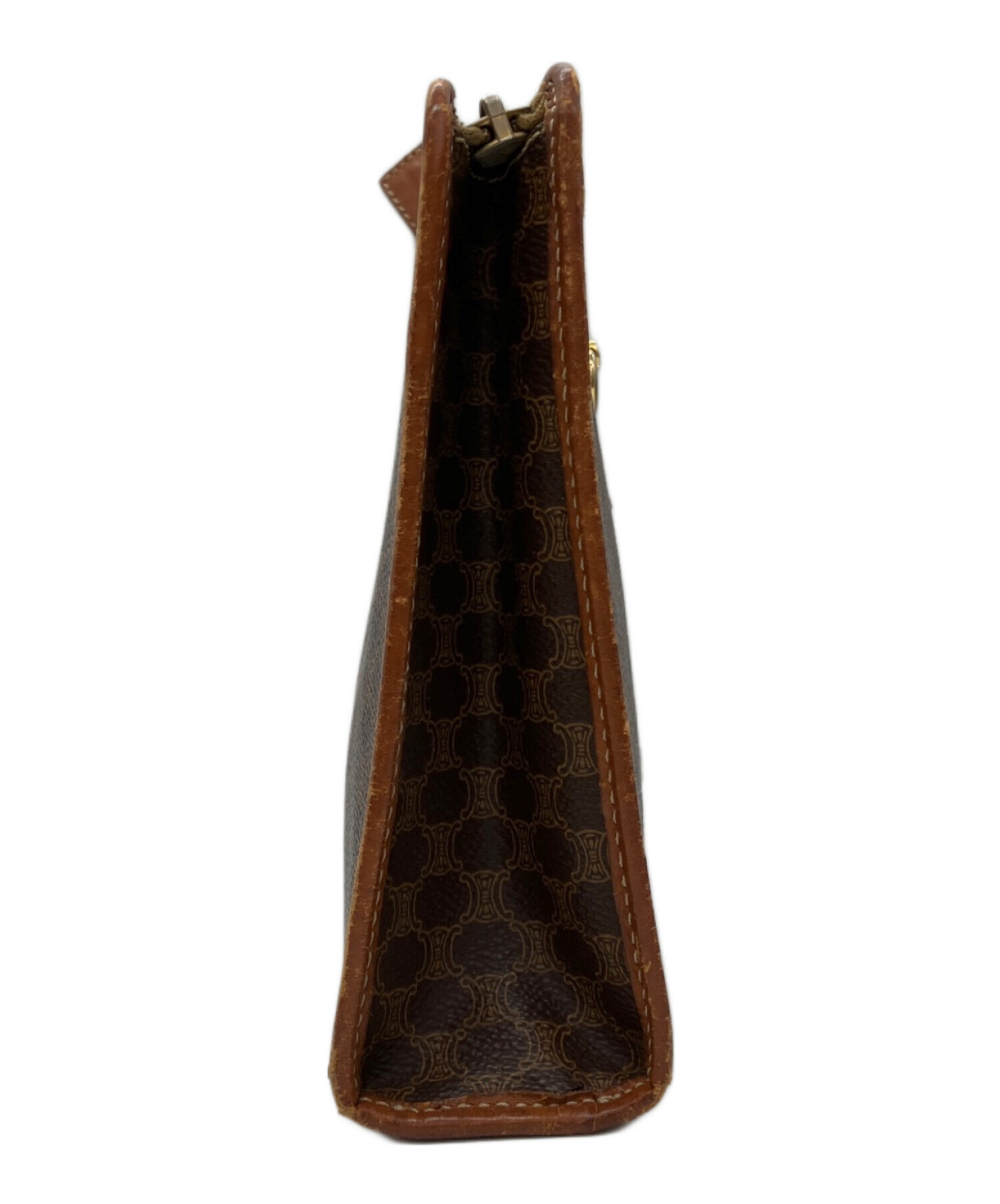 中古・古着通販】CELINE (セリーヌ) マカダムクラッチバッグ ブラウン