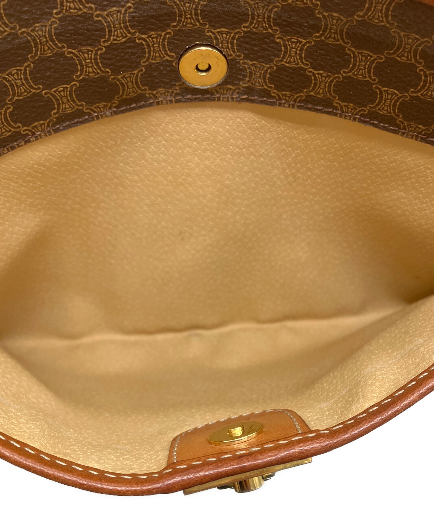中古・古着通販】CELINE (セリーヌ) マカダムクラッチバッグ ブラウン