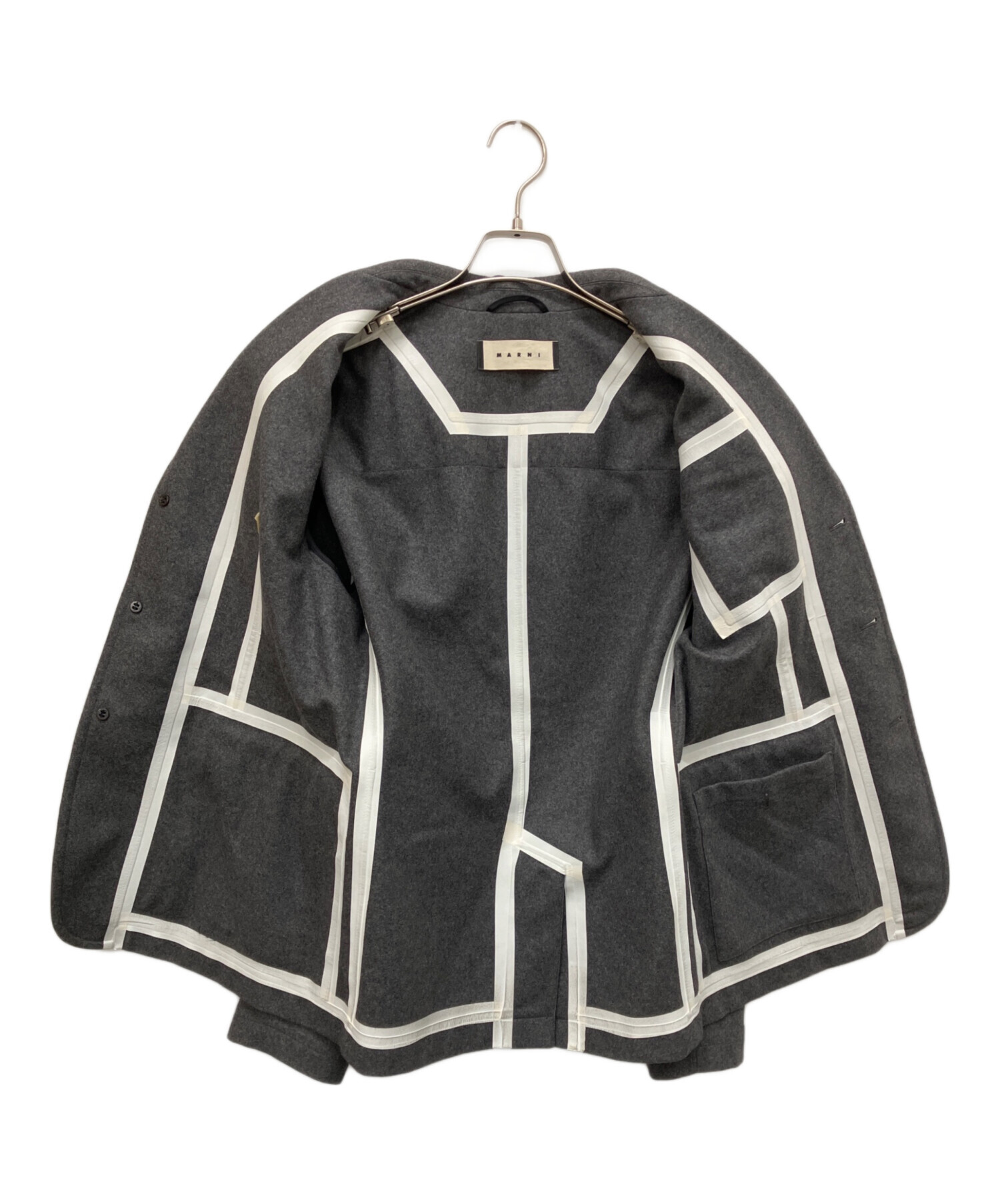 イタリア製 MARNI 3B コットンテーラード ジャケット 中古・古着通販】MARNI (マルニ) 異素材3Bウールテーラードジャケット