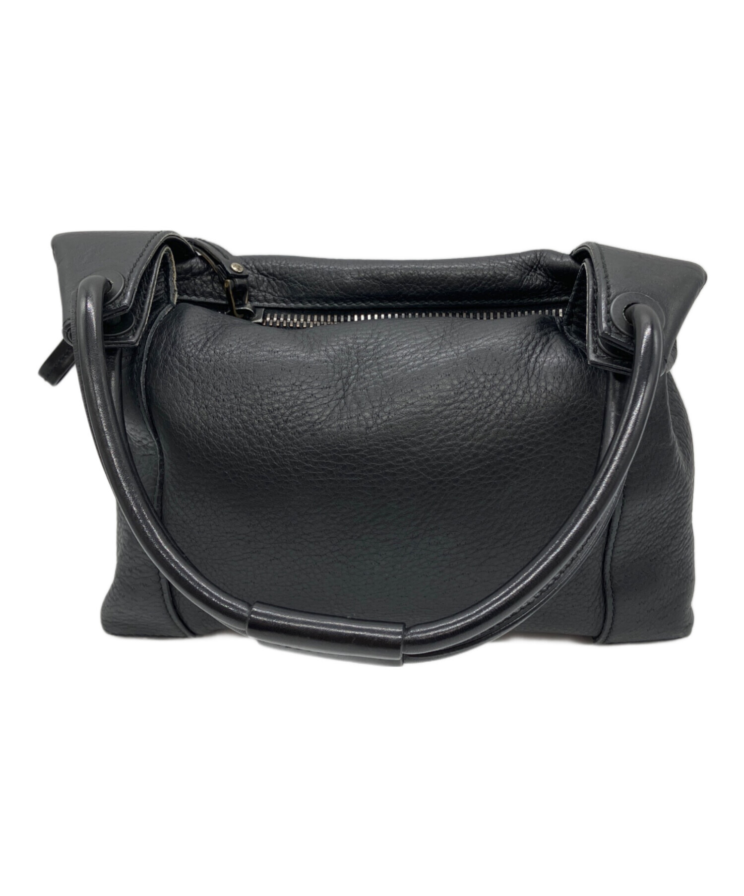 GUCCI バッグ レザーブラック 中古・古着通販】GUCCI (グッチ) レザー ハンドバッグ ブラック