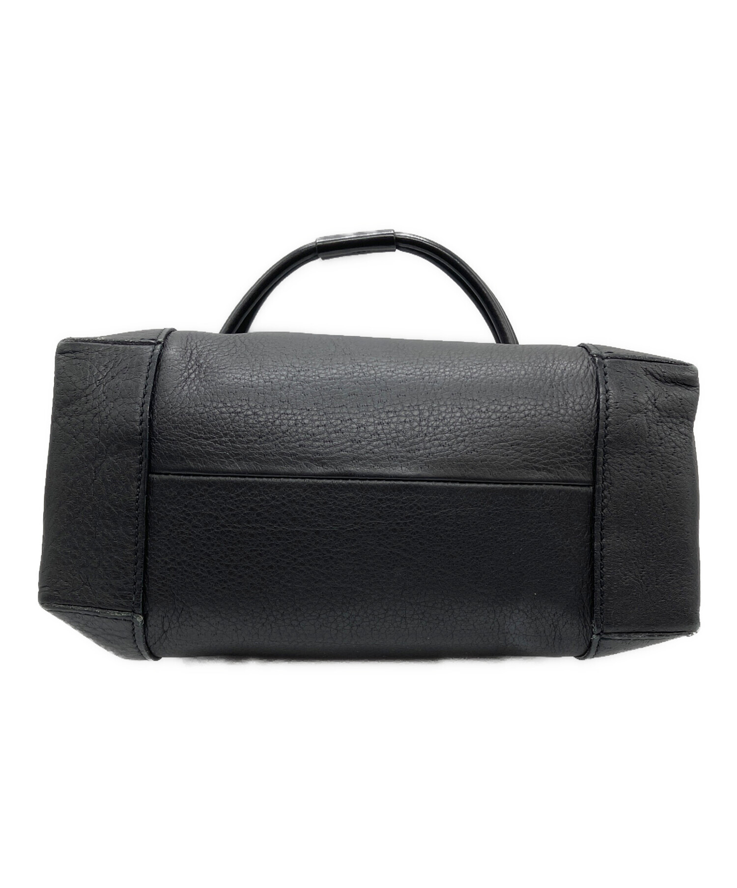 中古・古着通販】GUCCI (グッチ) レザー ハンドバッグ ブラック