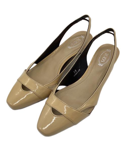 中古・古着通販】TOD'S (トッズ) エナメルパンプス ベージュ サイズ 中古・古着通販】TOD'S (トッズ) エナメルパンプス ベージュ サイズ