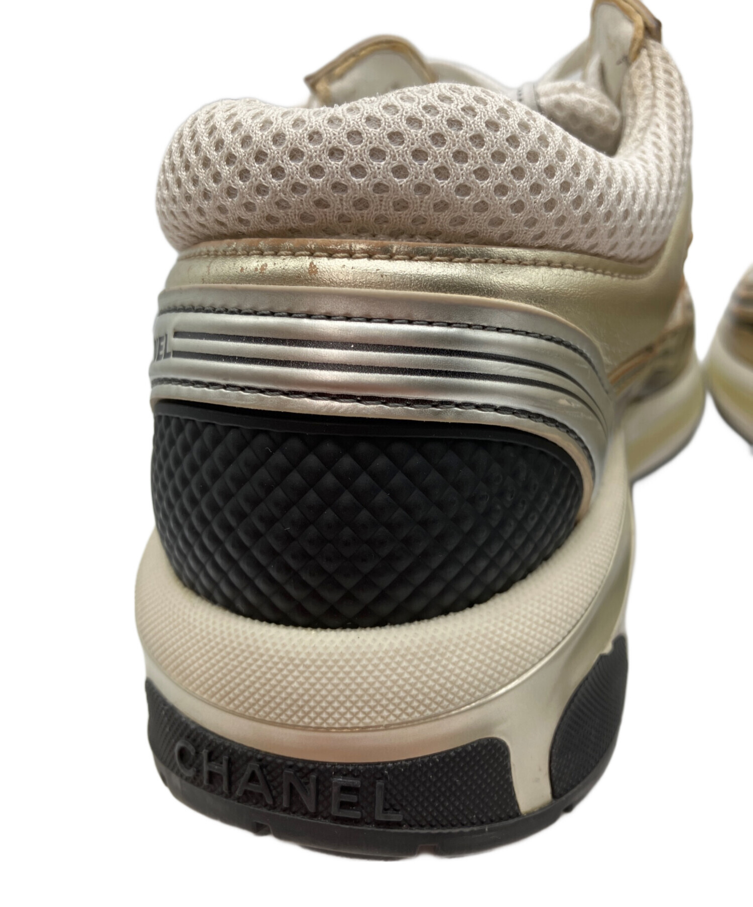 【外観美品】シャネルCHANEL24cm大ココマーク2カラー37スニーカー鑑定済 中古・古着通販】CHANEL (シャネル) ココマーク メッシュ×レザー