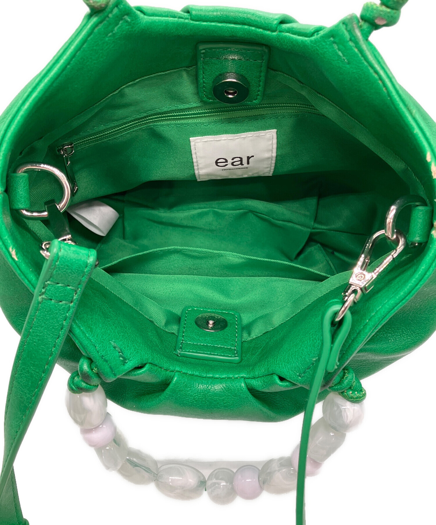 未使用 ear PAPILLONNER MTAミックストートバッグ グリーン イアパピヨネ☆ear papillonner☆MTAミックストートバッググリーン ear