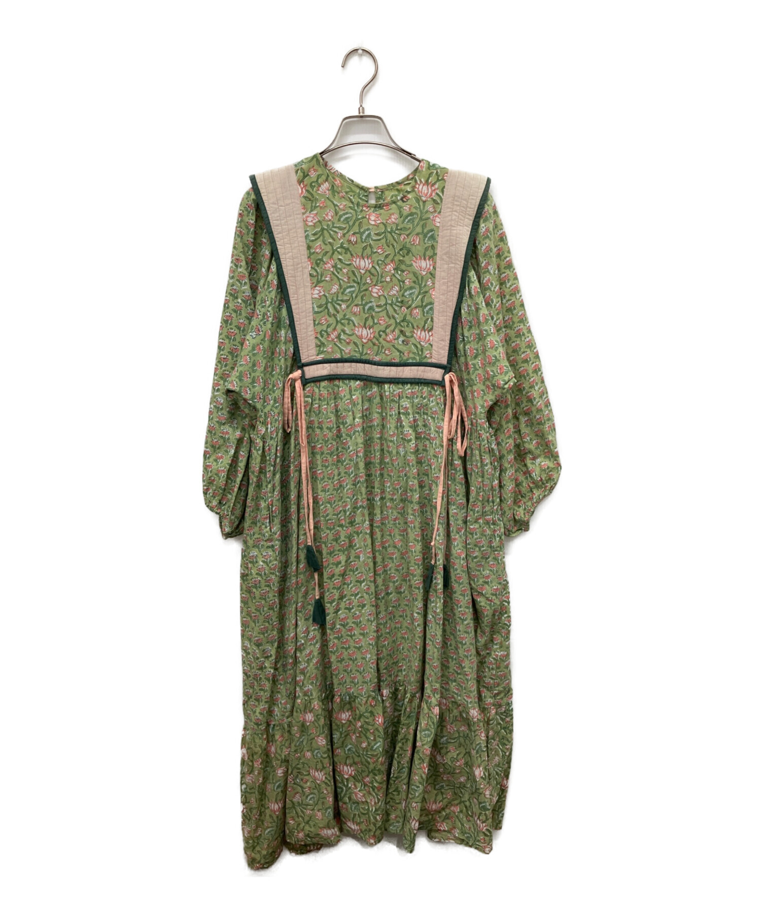 中古・古着通販】saruche (サルーチェ) 花柄ワンピース グリーン