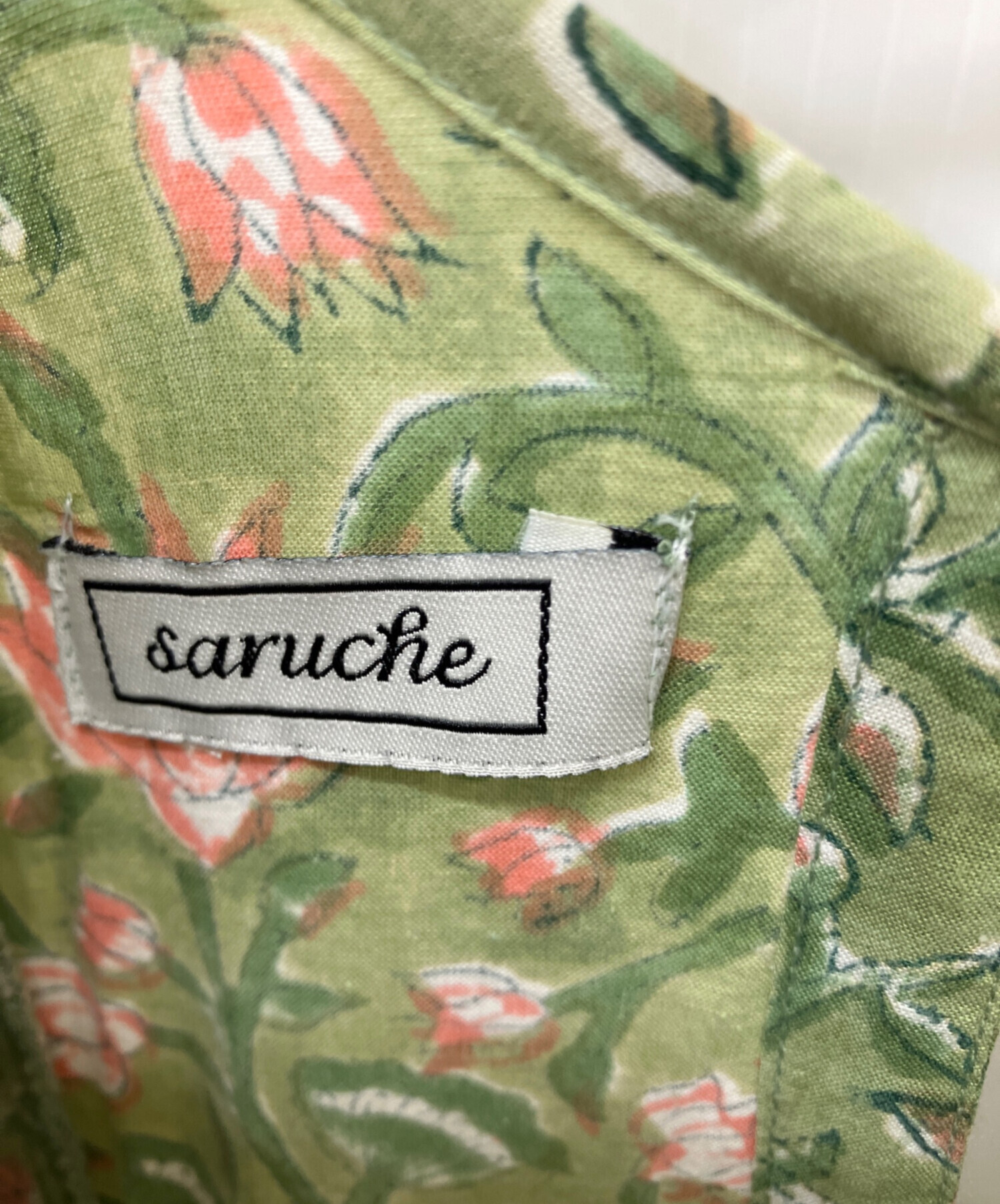 中古・古着通販】saruche (サルーチェ) 花柄ワンピース グリーン