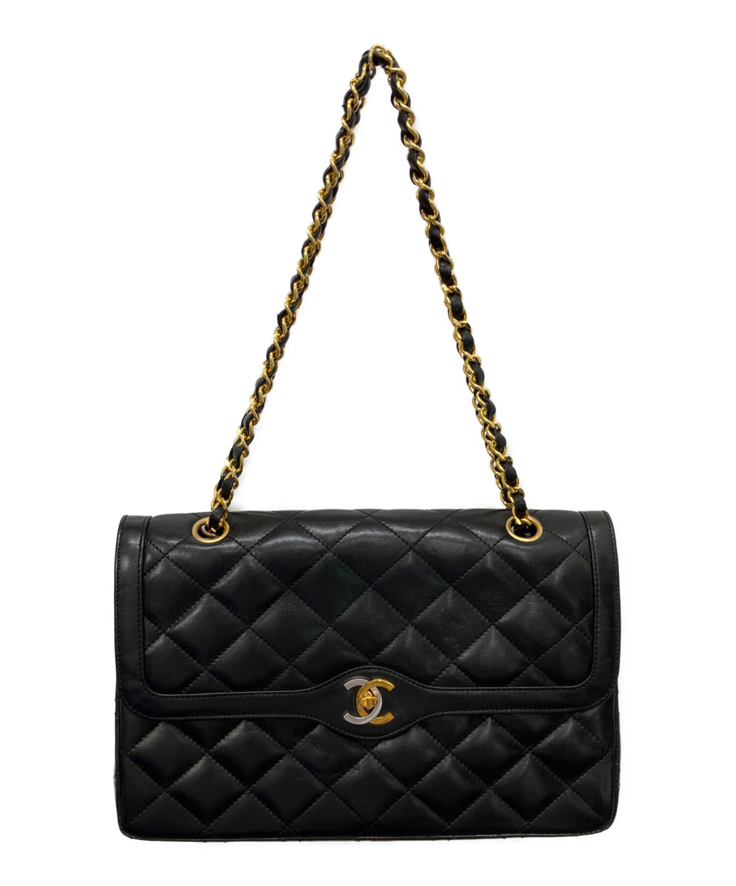CHANEL(シャネル)ヴィンテージマトラッセ ダブルフラップチェーンバッグ 中古・古着通販】CHANEL (シャネル) パリ限定マトラッセラムダブル