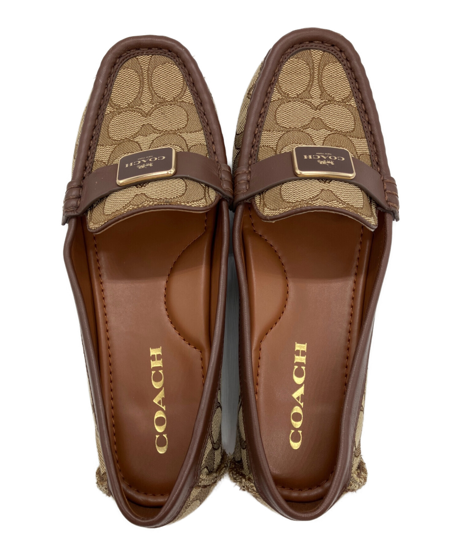 中古・古着通販】COACH (コーチ) シグネチャーローファー ブラウン