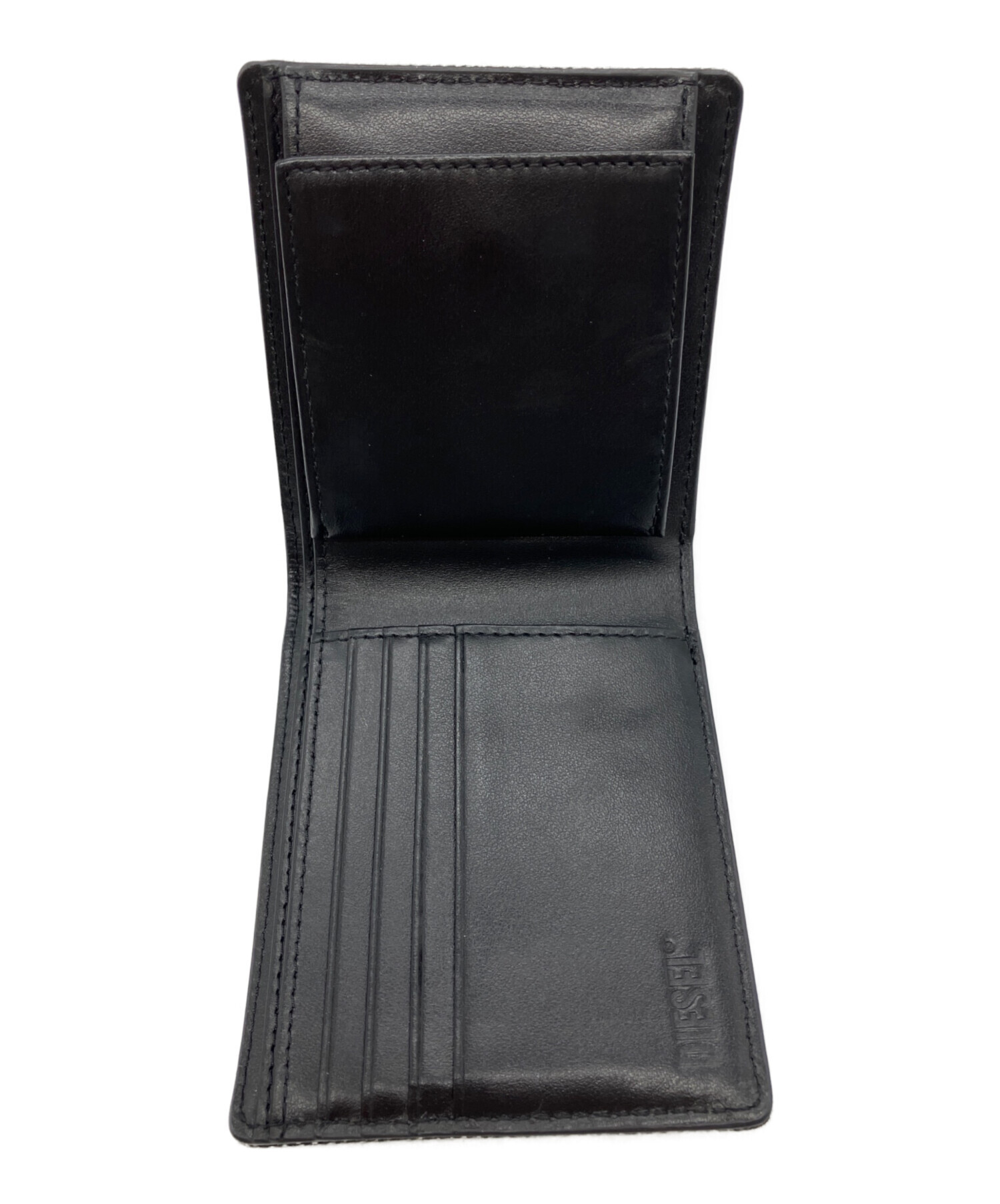 中古・古着通販】DIESEL (ディーゼル) デニム二つ折り財布 ブラック