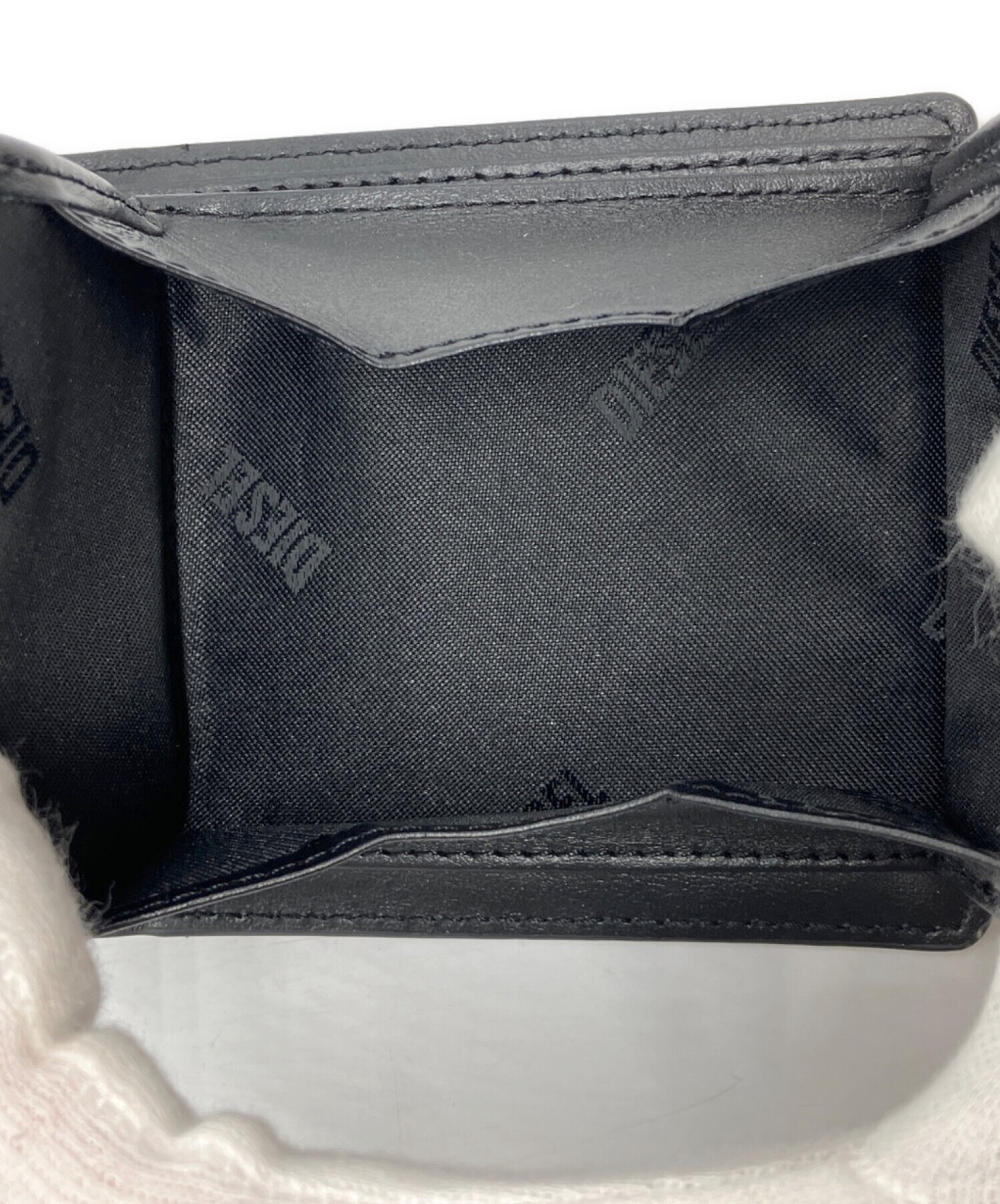 中古・古着通販】DIESEL (ディーゼル) デニム二つ折り財布 ブラック