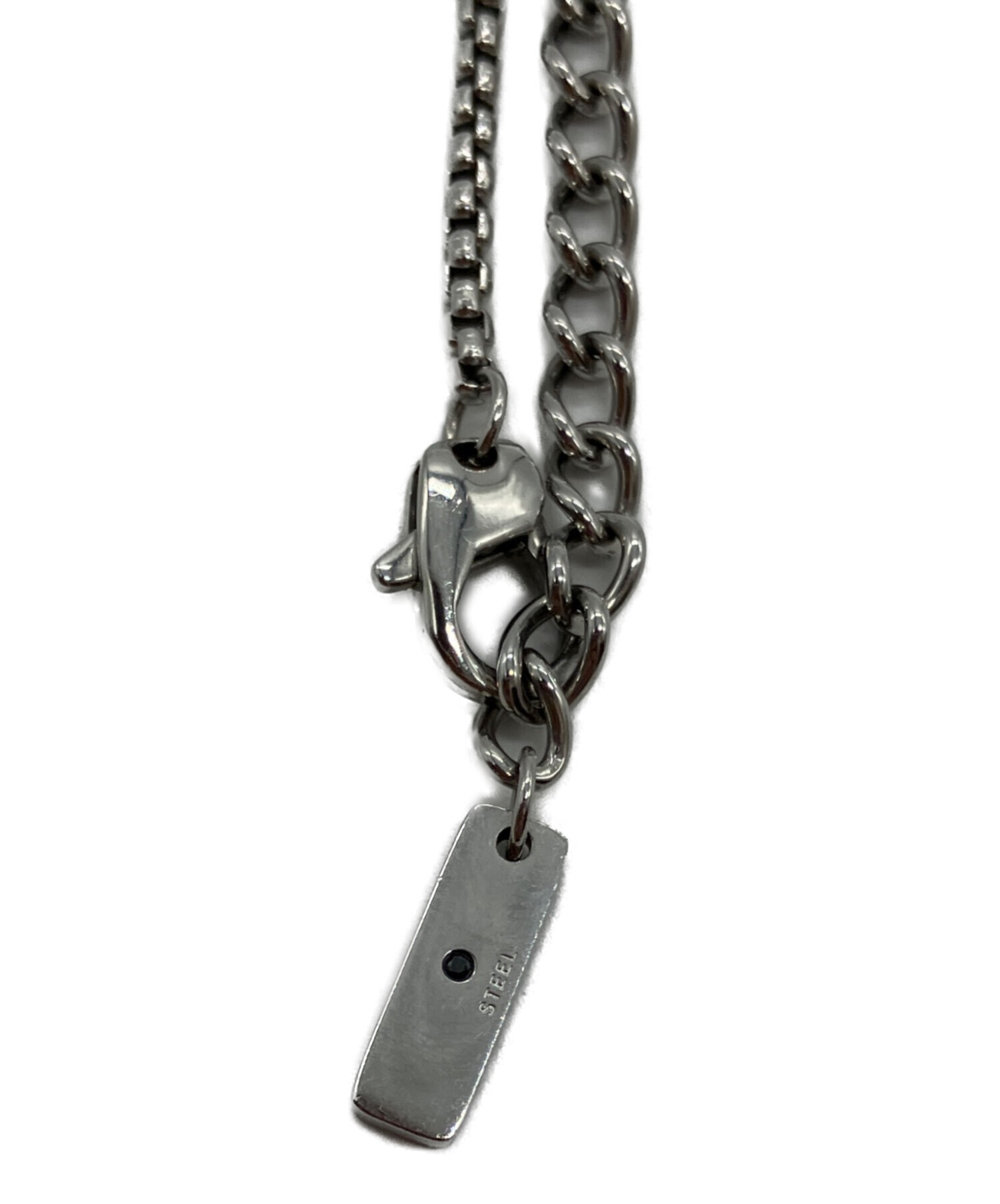 中古・古着通販】DIESEL (ディーゼル) Dロゴプレートネックレス