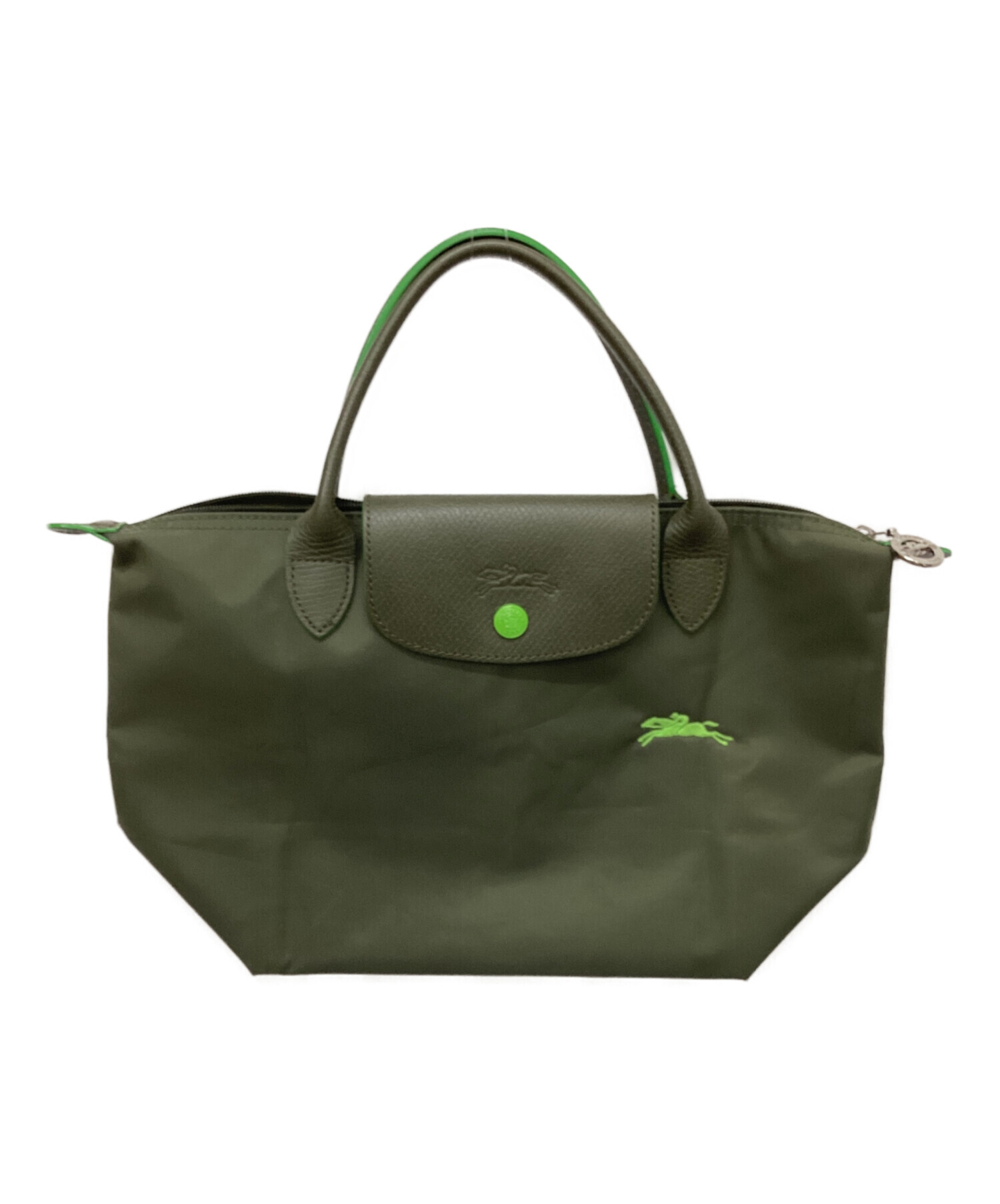 【希少】LONGCHAMP ロンシャン トートバッグ リプレイ グリーン　緑 中古・古着通販】LONGCHAMP (ロンシャン) トートバッグ グリーン