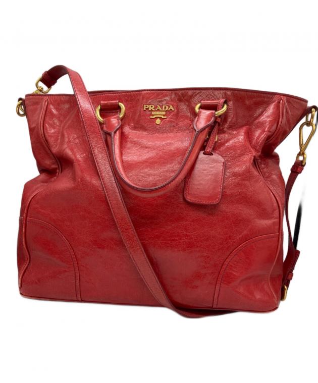 中古・古着通販】PRADA (プラダ) ヴィッテロシャイン2wayバッグ レッド