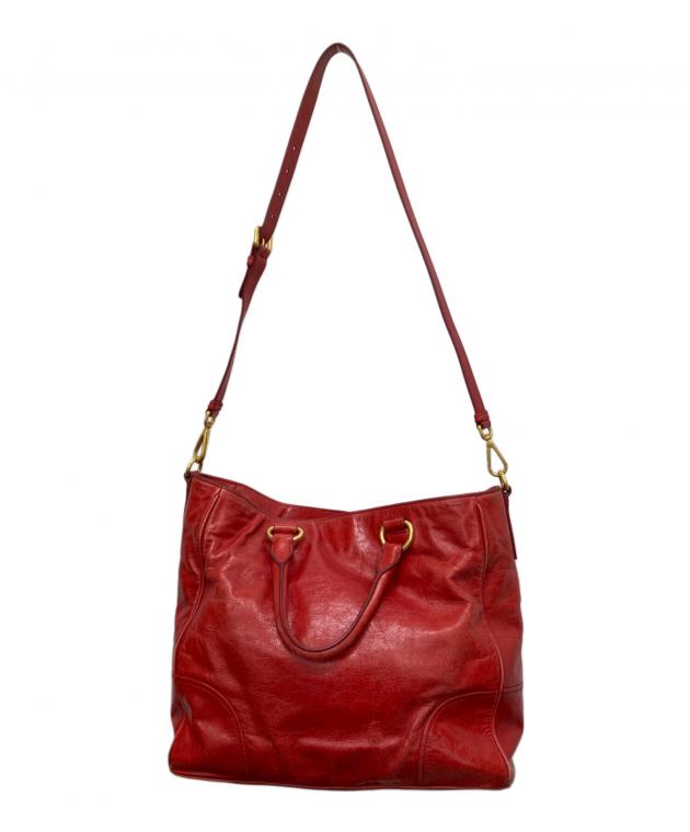 中古・古着通販】PRADA (プラダ) ヴィッテロシャイン2wayバッグ レッド