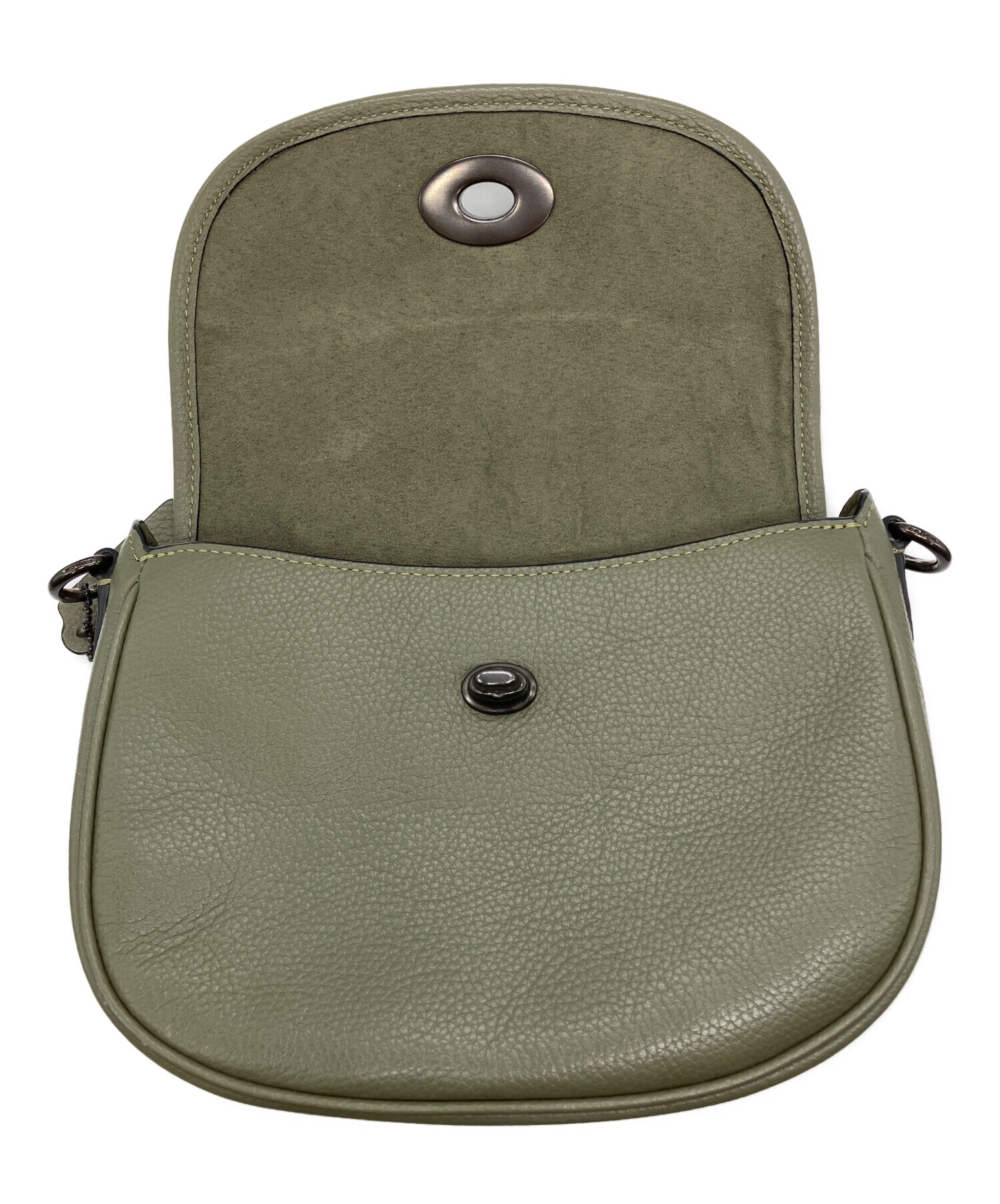 未使用級 コーチ ウィロウ サドルバッグ ショルダーバッグ 2way レザー 中古・古着通販】COACH (コーチ) ウィロウサドルバッグ グリーン