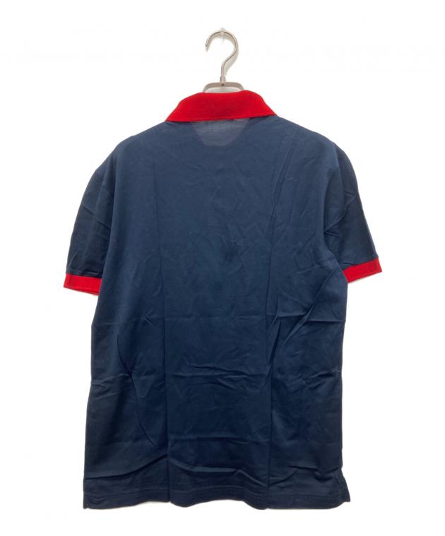 中古・古着通販】PRADA (プラダ) ポロシャツ ネイビー×レッド サイズ:L