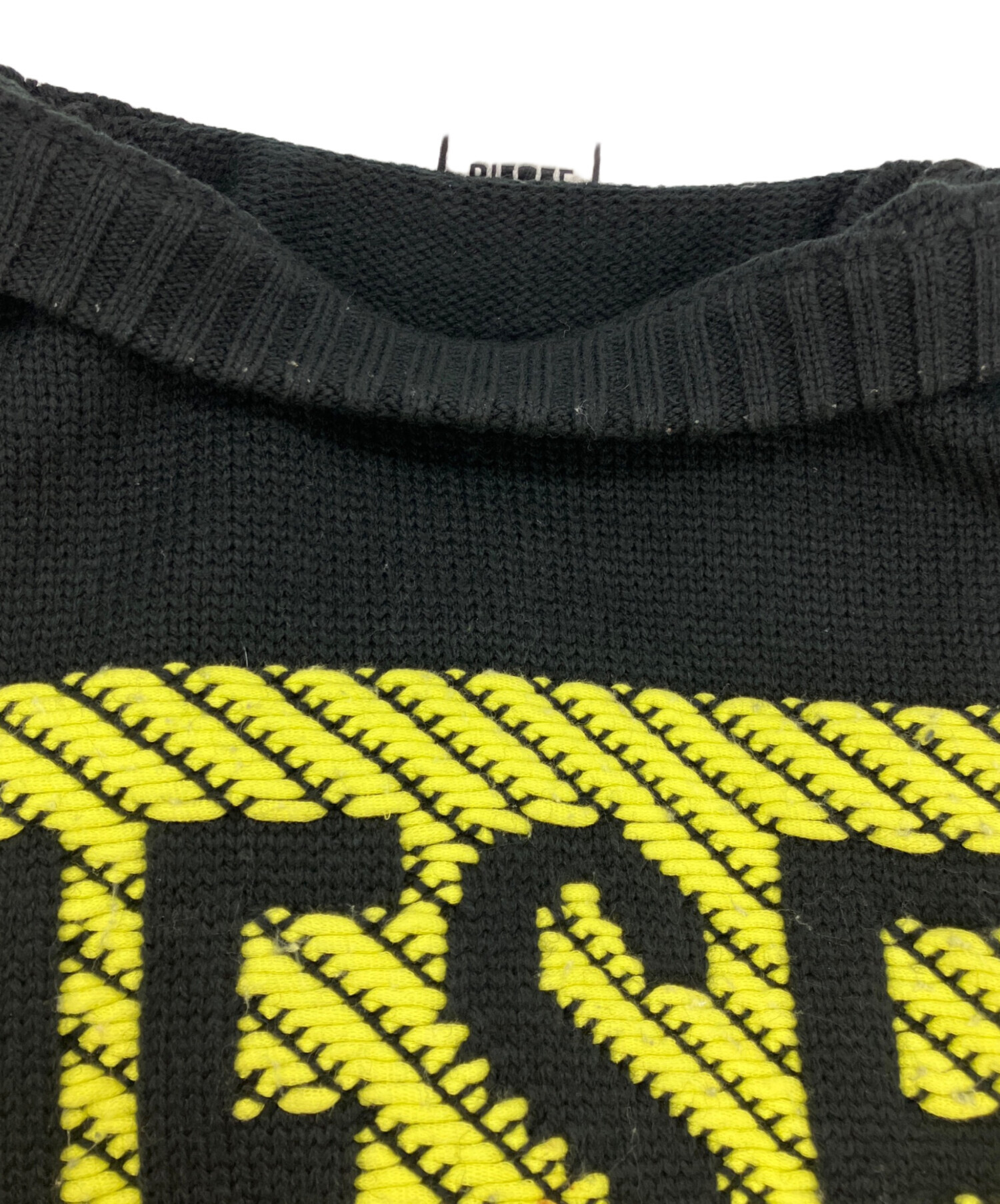 中古・古着通販】DIESEL (ディーゼル) ロゴニット ブラック×イエロー