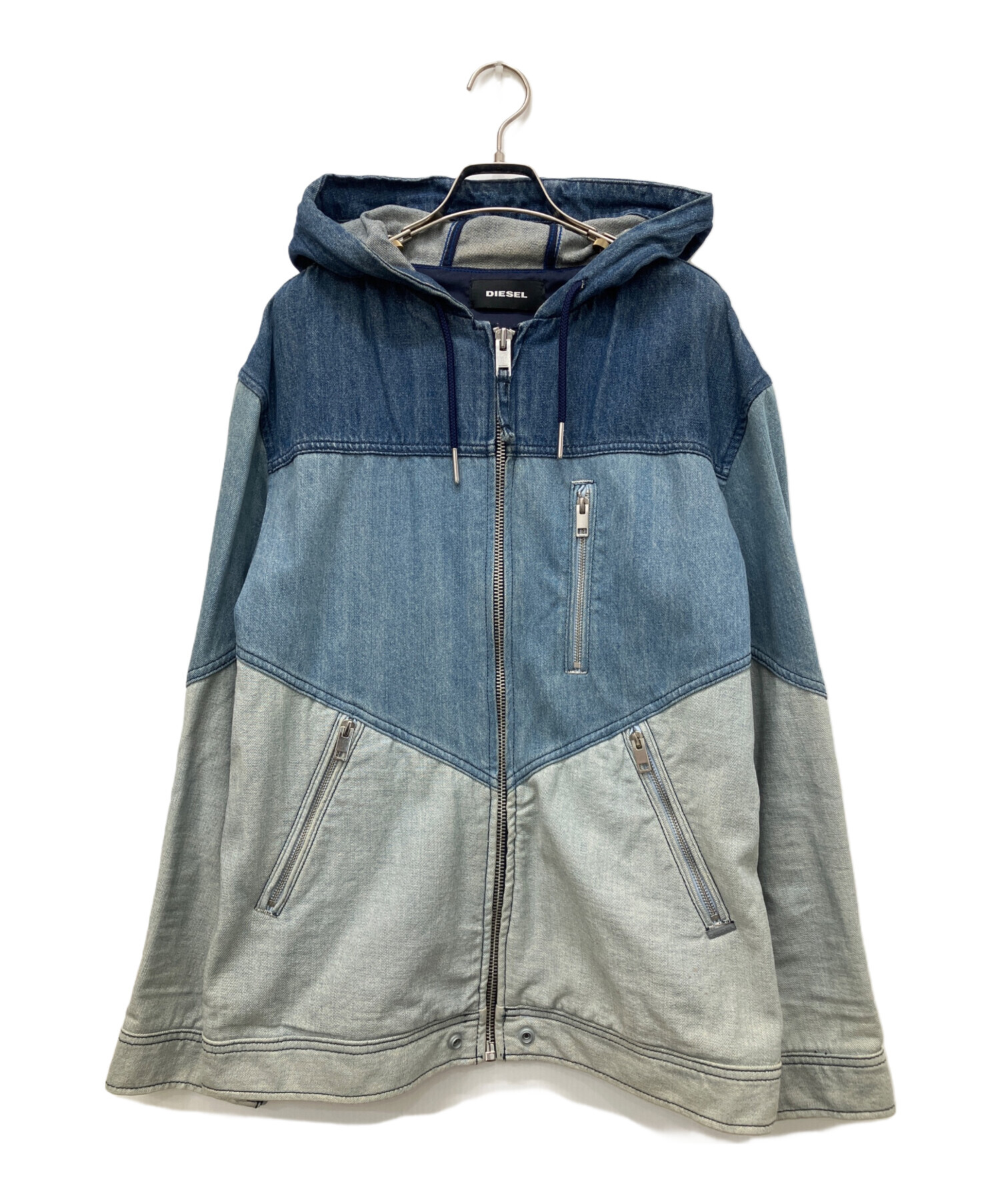 中古・古着通販】DIESEL (ディーゼル) パッチワークフーデットデニム