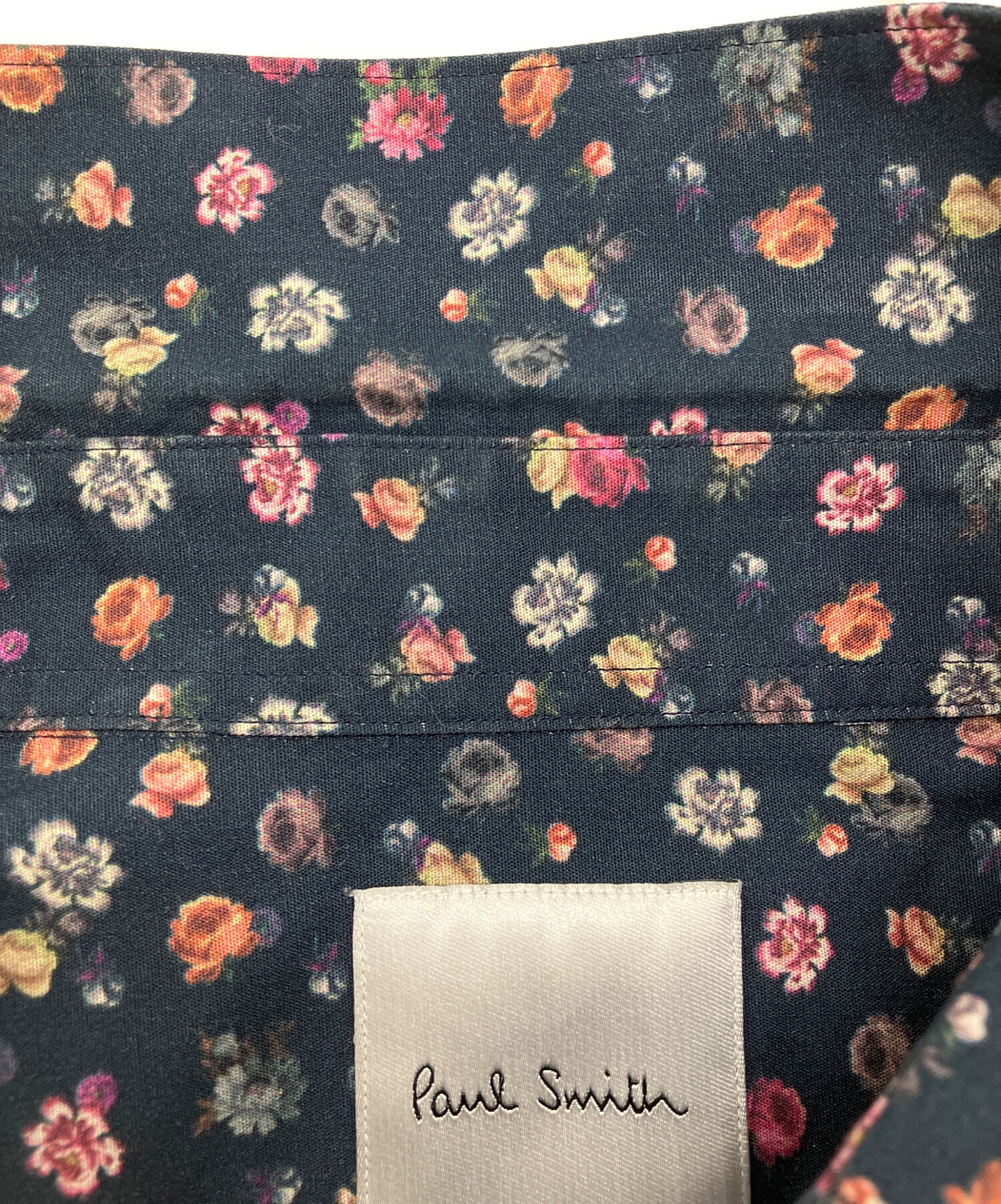 中古・古着通販】PAUL SMITH (ポールスミス) 花柄半袖シャツ ネイビー