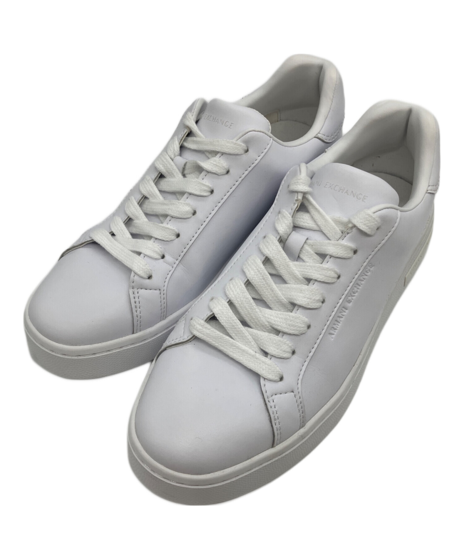 EMPORIO ARMANI グレー レザー スニーカー 26センチ 中古・古着通販】ARMANI EXCHANGE (アルマーニ エクスチェンジ