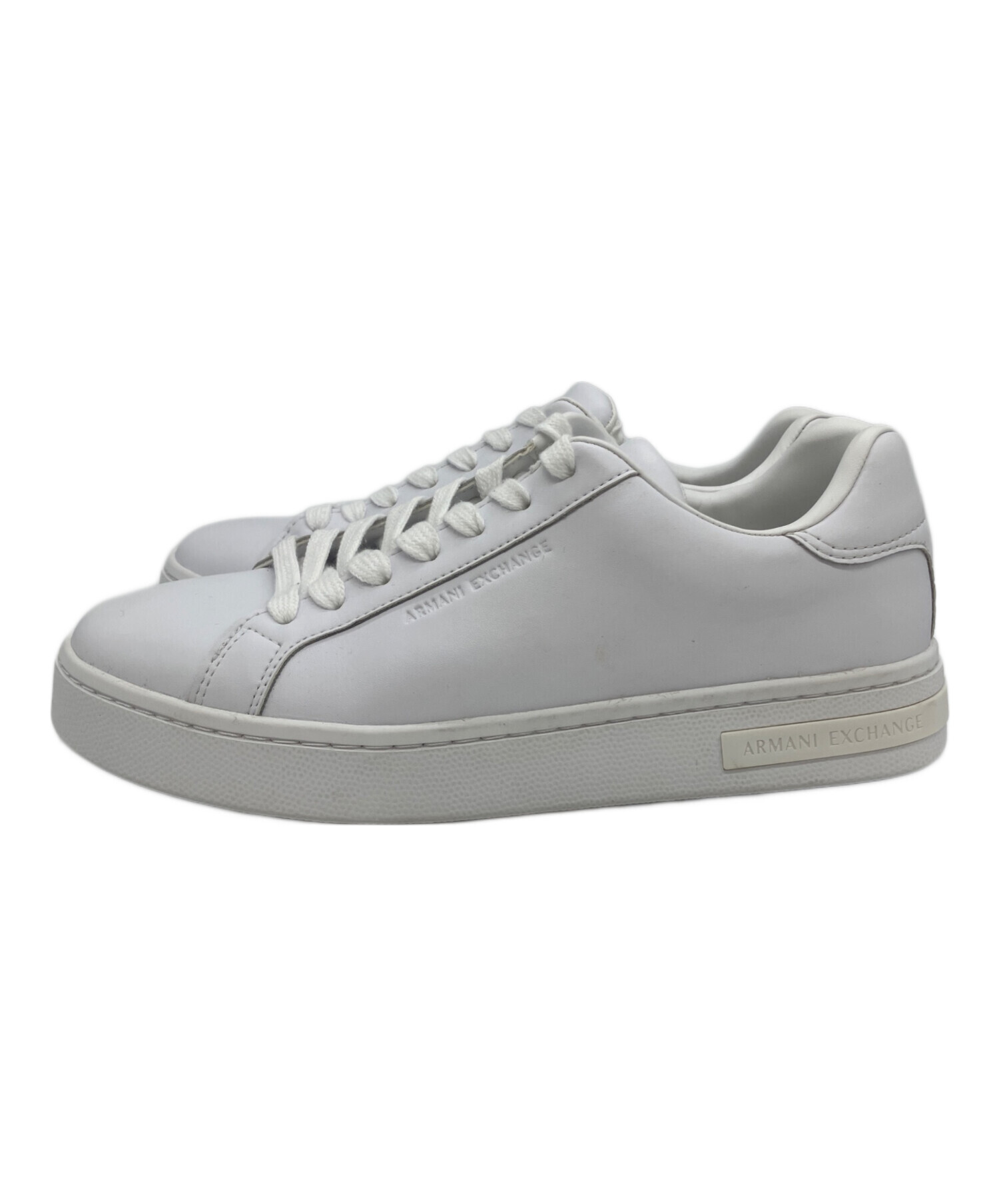 EMPORIO ARMANI グレー レザー スニーカー 26センチ 中古・古着通販】ARMANI EXCHANGE (アルマーニ エクスチェンジ
