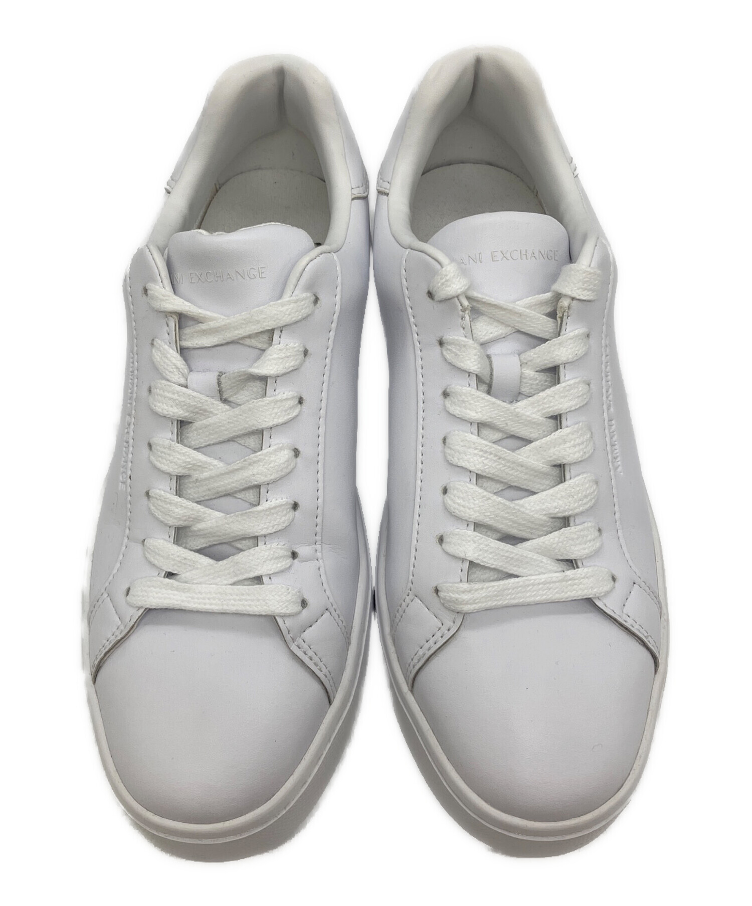 EMPORIO ARMANI グレー レザー スニーカー 26センチ 中古・古着通販】ARMANI EXCHANGE (アルマーニ エクスチェンジ