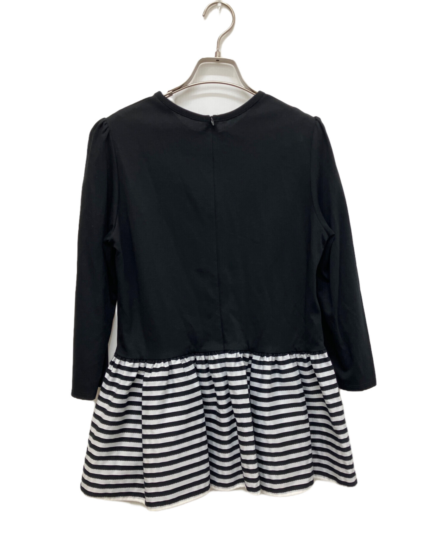 美品　ボーダーズアットバルコニー　PEPLUM TEE　現行　38 中古・古着通販】BORDERS AT BALCONY (ボーダーズアットバルコニー