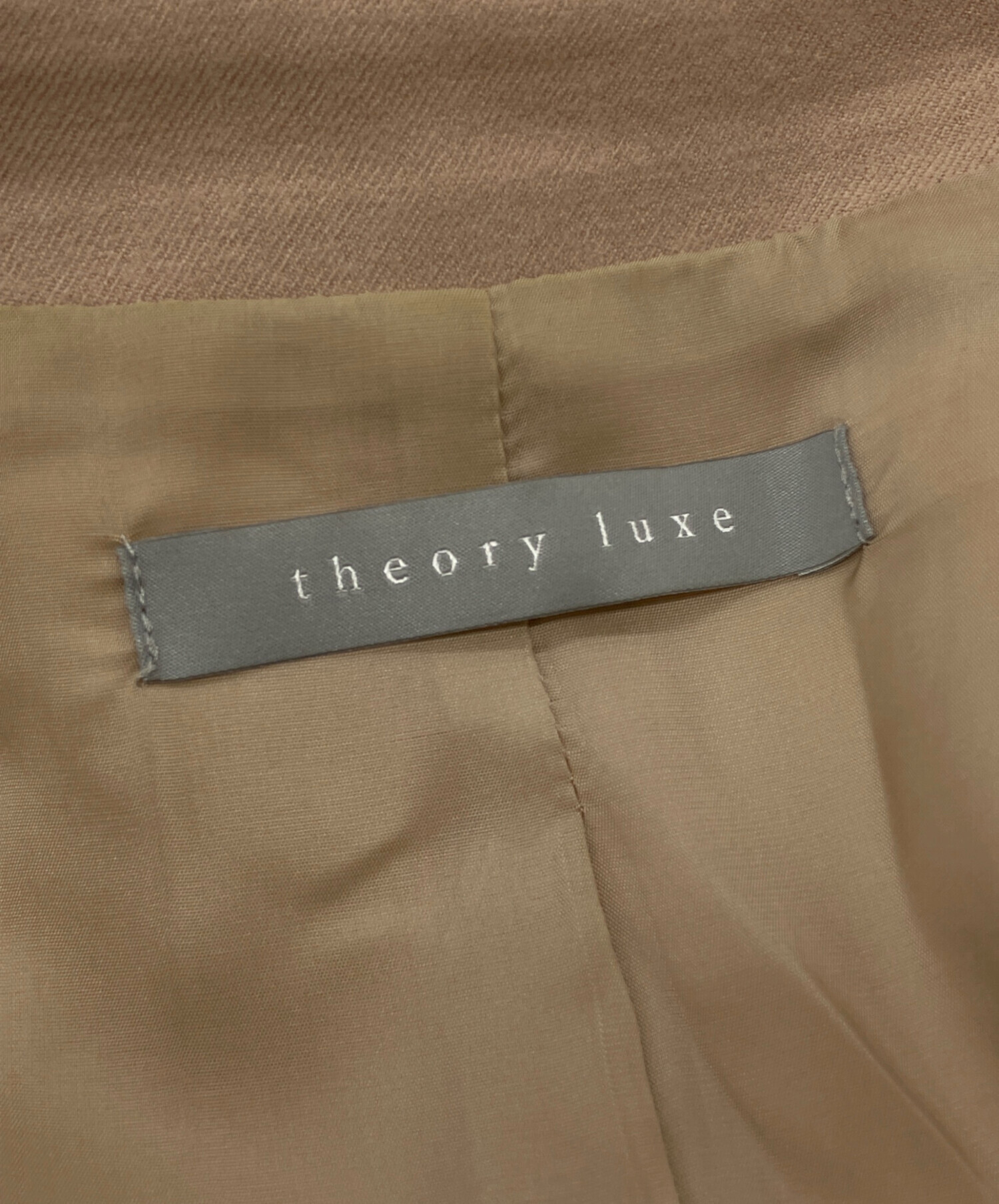 セオリーリュクス　ノーカラーレザージャケット　ブラウン　ベージュ　38 中古・古着通販】theory luxe (セオリーリュクス) SAXONY.SOFTノー