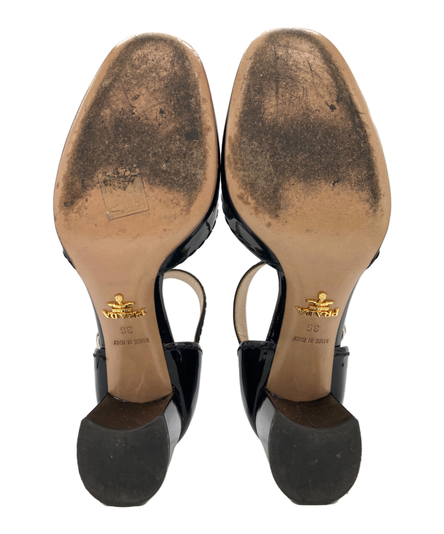 中古・古着通販】PRADA (プラダ) エナメルヒールストラップパンプス