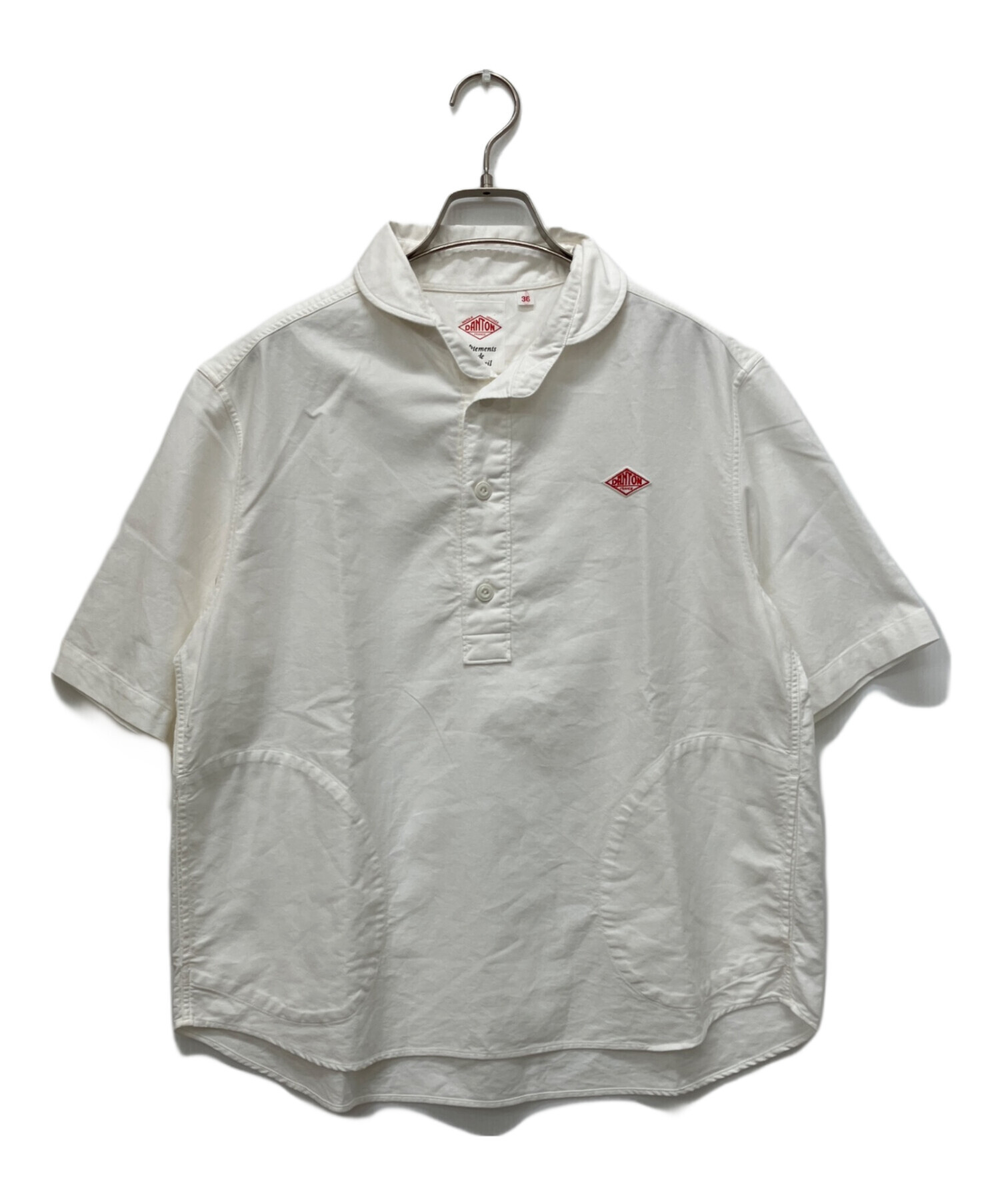 中古・古着通販】DANTON (ダントン) OXFORD半袖シャツ ホワイト サイズ 