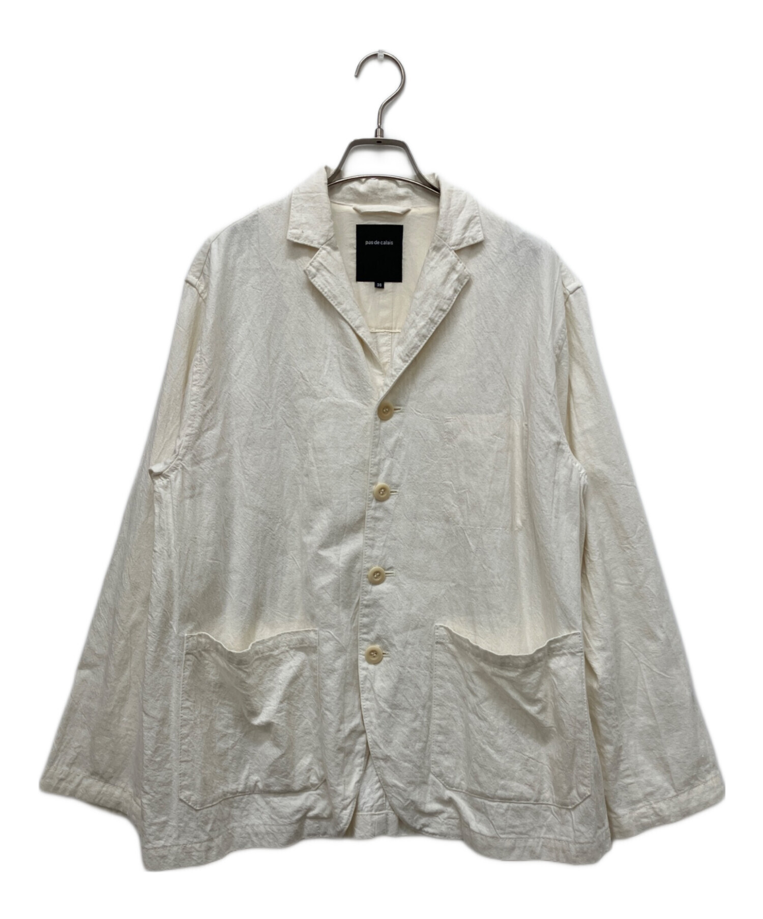 希少　パドカレpas de calais 高級リネン100% ヘリンボーンコート 希少 パドカレpas de calais 高級リネン100% ヘリンボーンコート 希少