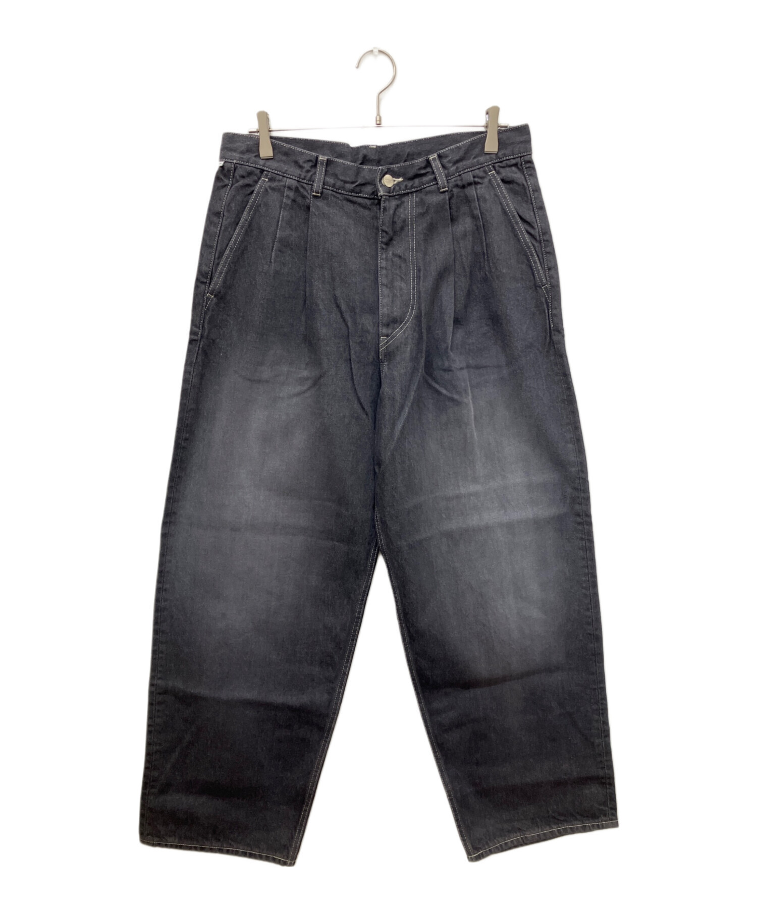 Graphpaper グラフペーパー ツータック デニム パンツ グレー 3 中古・古着通販】Graphpaper (グラフペーパー) Gray Tone Cone Denim