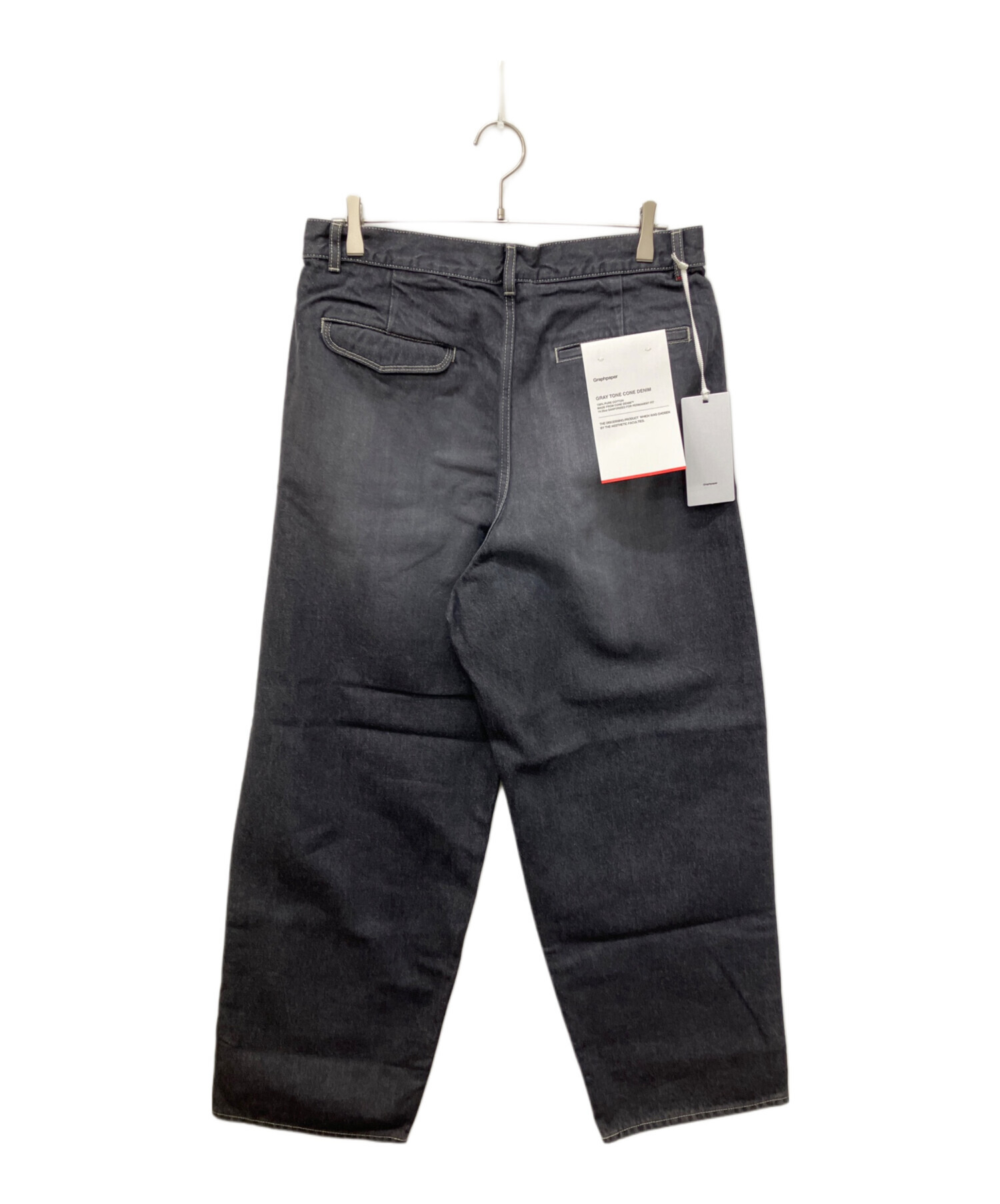 Graphpaper グラフペーパー ツータック デニム パンツ グレー 3 中古・古着通販】Graphpaper (グラフペーパー) Gray Tone Cone Denim