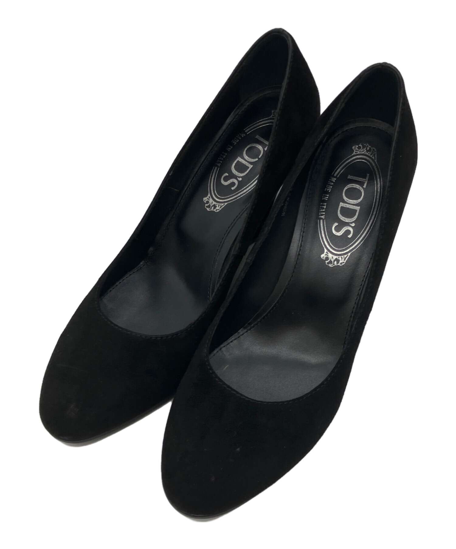 TOD'S パンプス ブラック 37.5サイズ 中古・古着通販】TOD'S (トッズ) スウェードヒールパンプス ブラック