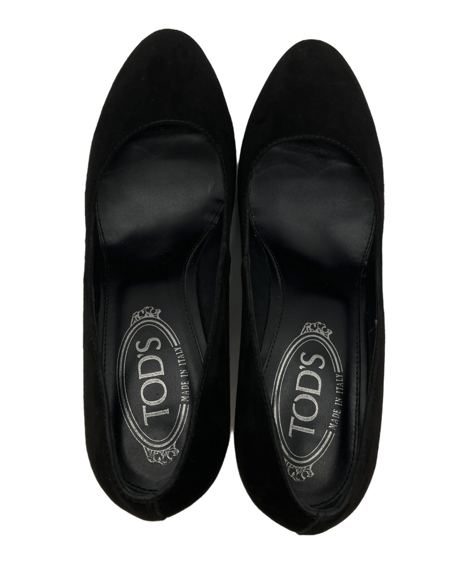 中古・古着通販】TOD'S (トッズ) スウェードヒールパンプス ブラック
