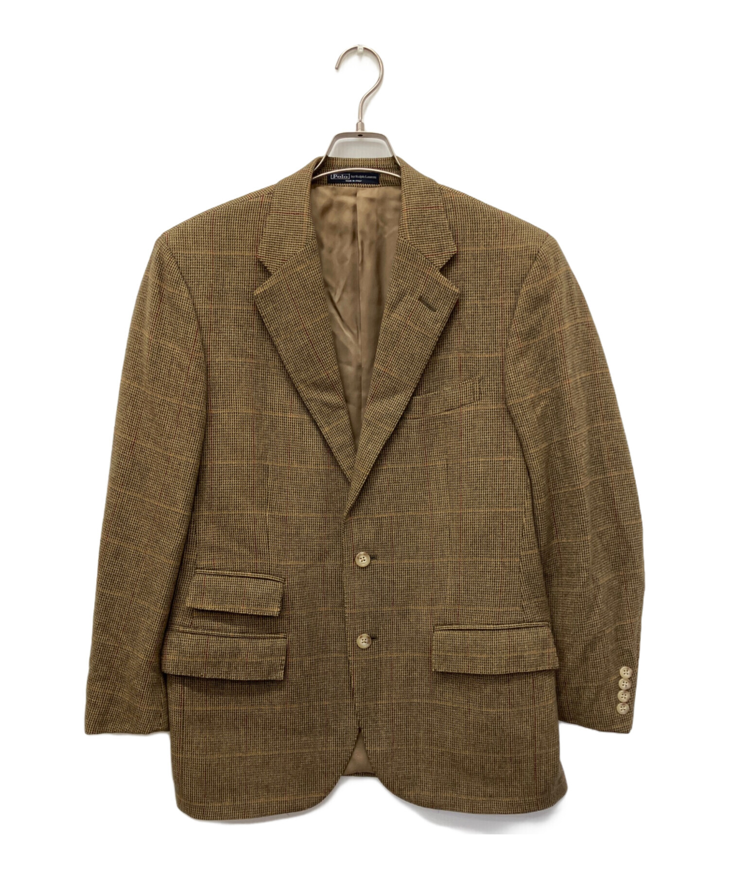 ポロ ラルフローレン 美品 テーラード ジャケット ブラウン L〜XL程 中古・古着通販】POLO RALPH LAUREN (ポロ・ラルフローレン