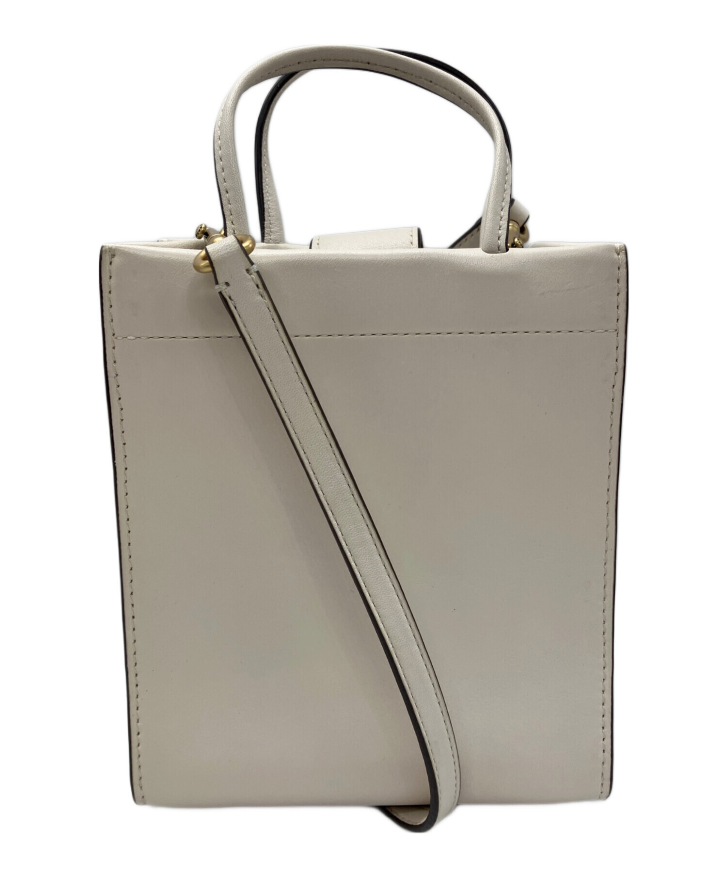 COACH コーチ トートバッグ レザー ホワイト ベージュ　グレー　2点セット 中古・古着通販】COACH (コーチ) ミニカシン2wayバッグ アイボリー