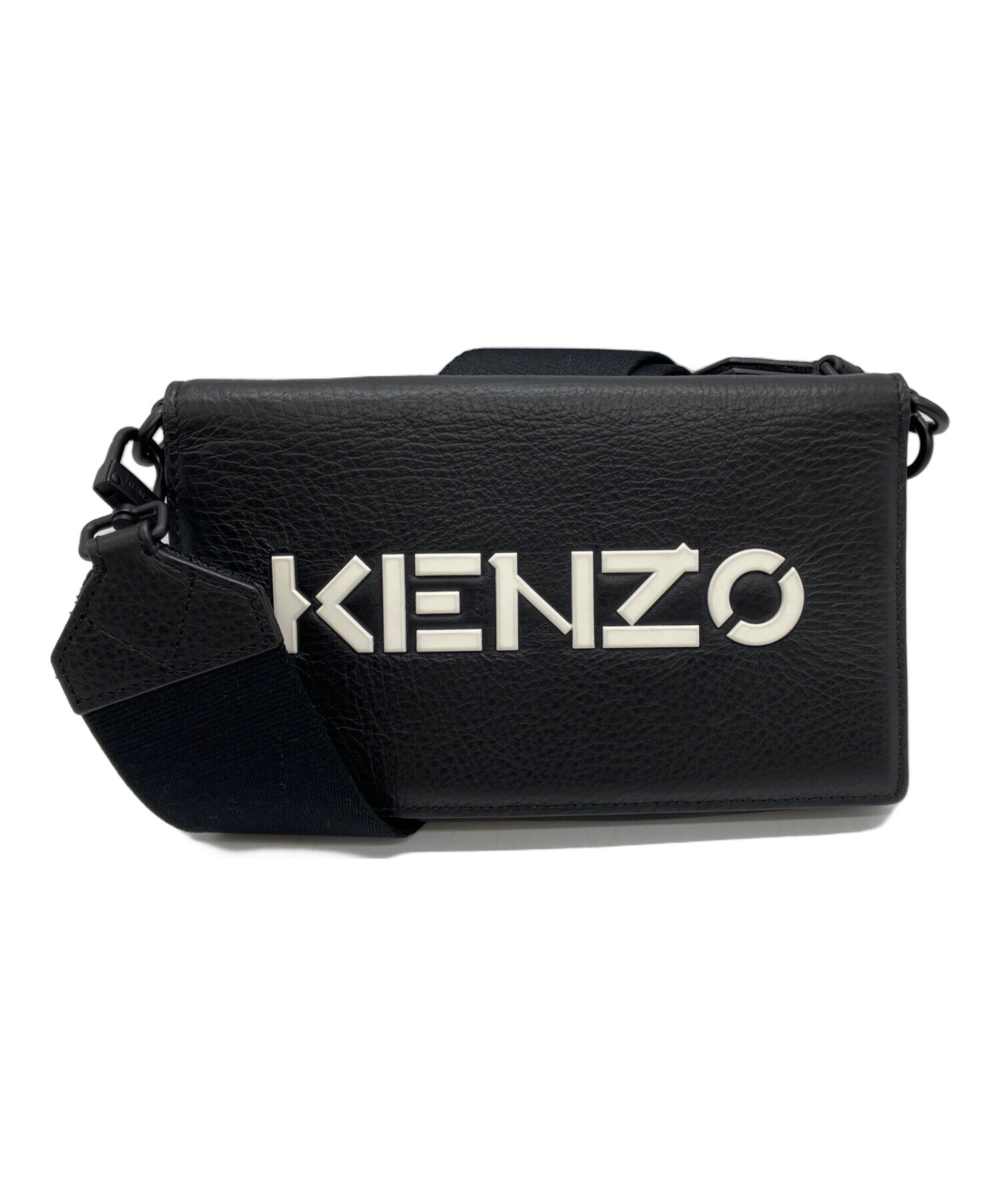 中古・古着通販】KENZO (ケンゾー) レザーショルダーバッグ ブラック 