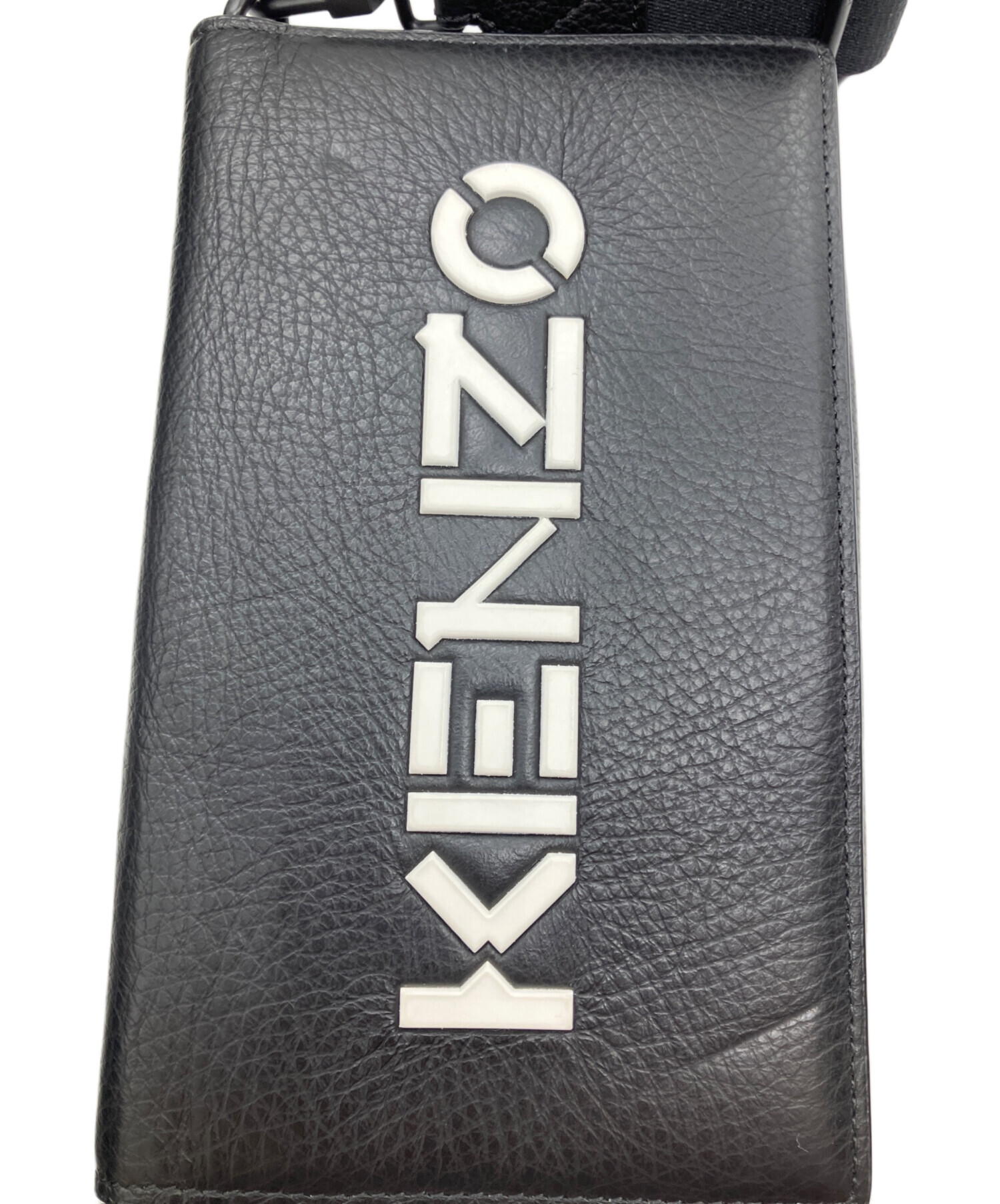 中古・古着通販】KENZO (ケンゾー) レザーショルダーバッグ ブラック