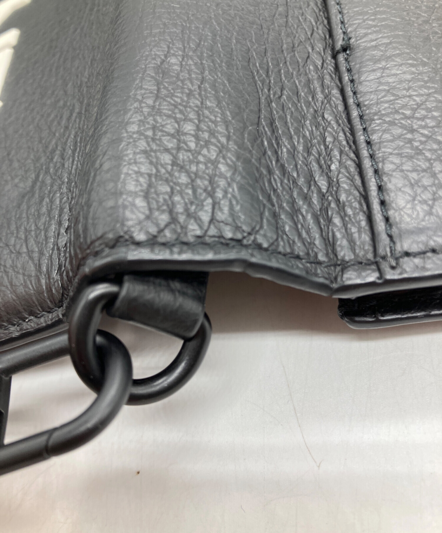 中古・古着通販】KENZO (ケンゾー) レザーショルダーバッグ ブラック