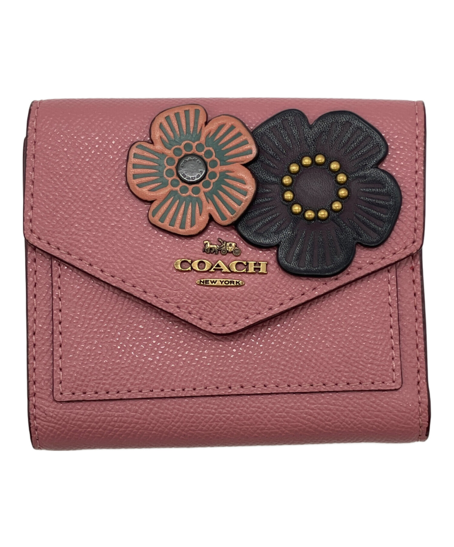 美品✨ COHCH コーチ ティーローズ ミニショルダー 3way ウォレット 中古・古着通販】COACH (コーチ) ティーローズコンパクトウォレット