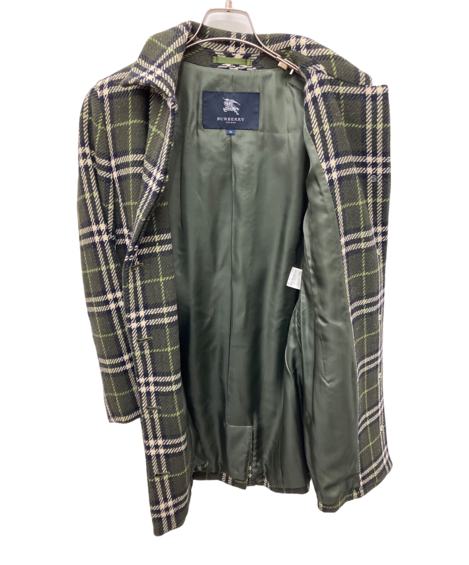 BURBERRY LONDON バーバリーロンドン ウール ステンカラーコート緑 中古・古着通販】BURBERRY LONDON (バーバリーロンドン) ノヴァ