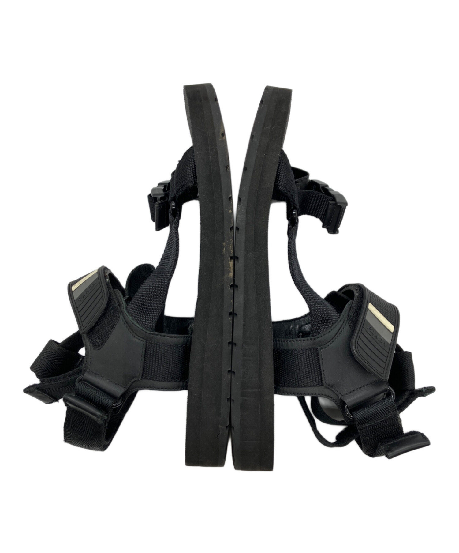 中古・古着通販】PRADA (プラダ) ラバーロゴストラップサンダル