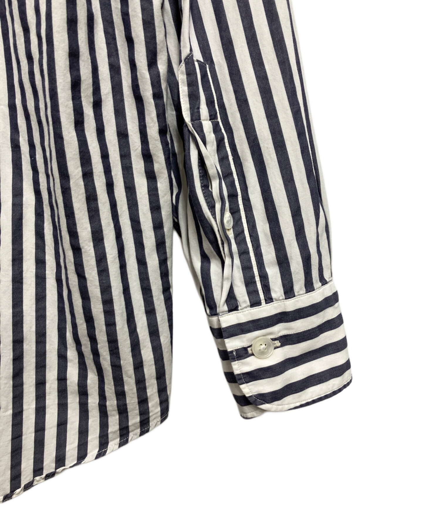 中古・古着通販】COMOLI (コモリ) ストライプコモリシャツ ブルー