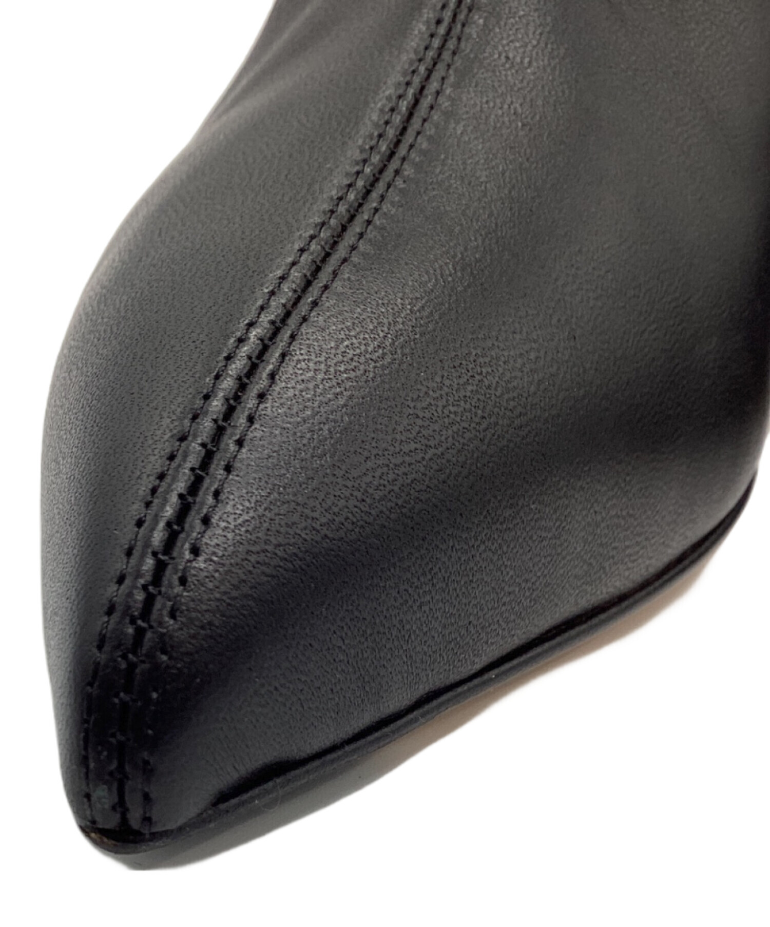 acne studios ヒールブーツ レザー サイドジップ ブラック スクエア 中古・古着通販】ACNE STUDIOS (アクネ ストゥディオス) レザーサイド