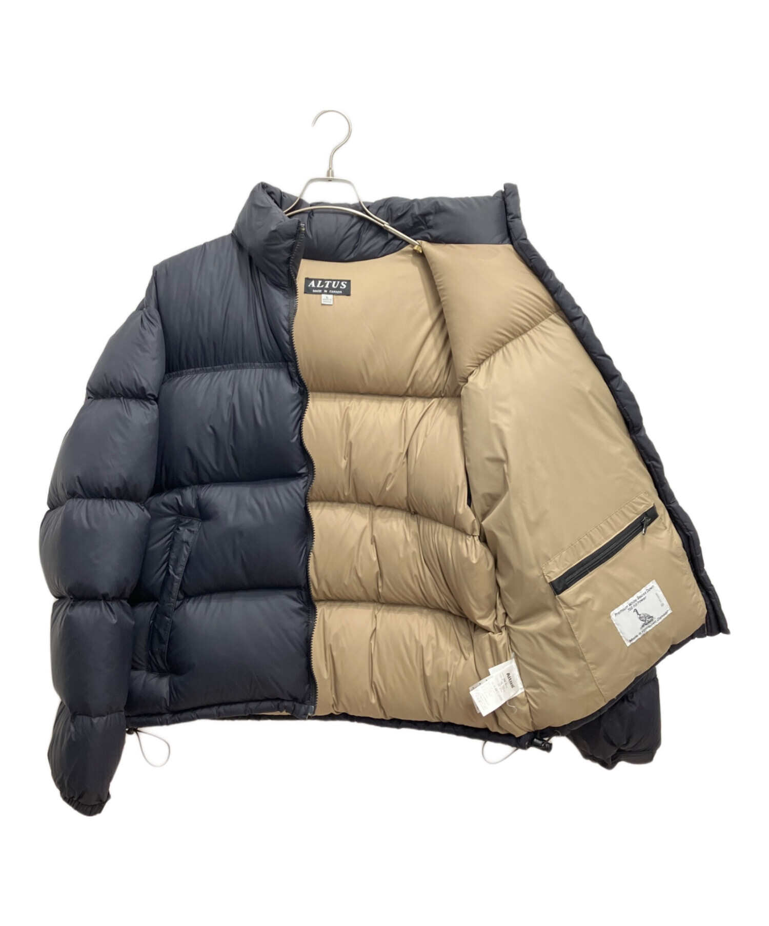 中古・古着通販】ALTUS (アルタス) WHITE GOOSE DOWN JACKET ブラック
