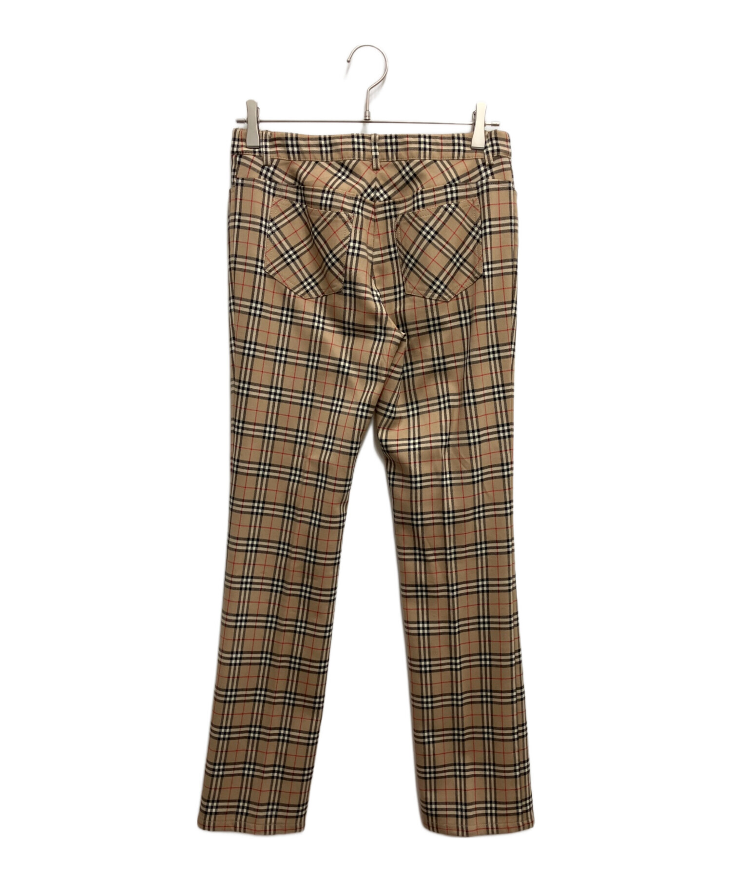 BURBERRY BLUE LABEL(バーバリーブルーレーベル) ホース刺繍 セミフレアチェック柄パンツ レディース EUR：36 【中古】【ブランド古着バズストア】 中古・古着通販】BURBERRY BLUE LABEL (バーバリーロンドンブルー