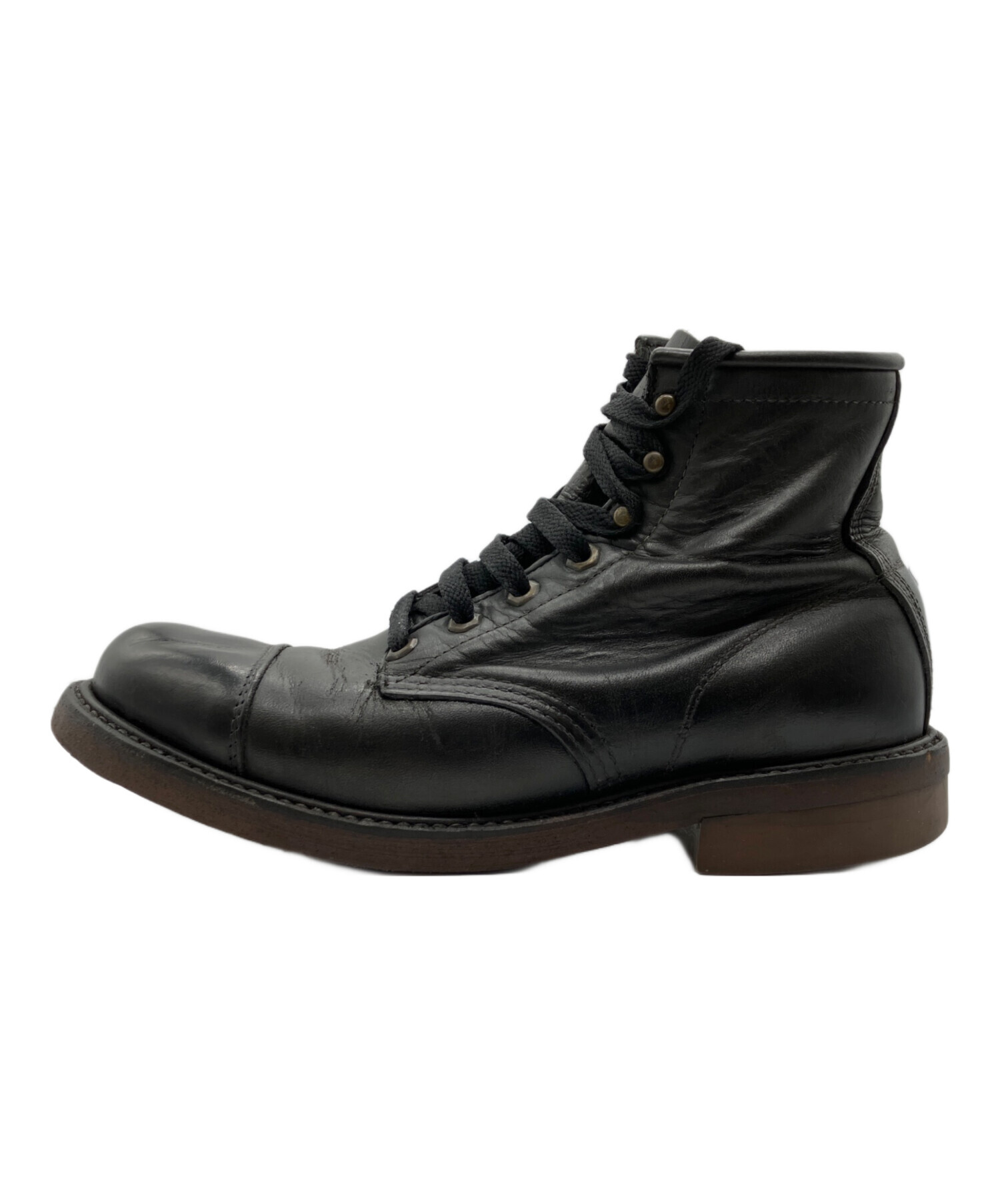 Chippewa ブラック レースアップブーツ 26 他サイトにも記載　早者勝ち CHIPPEWA アメリカ製 レースアップブーツ 黒 25.5cm相当 ビブラム 中古