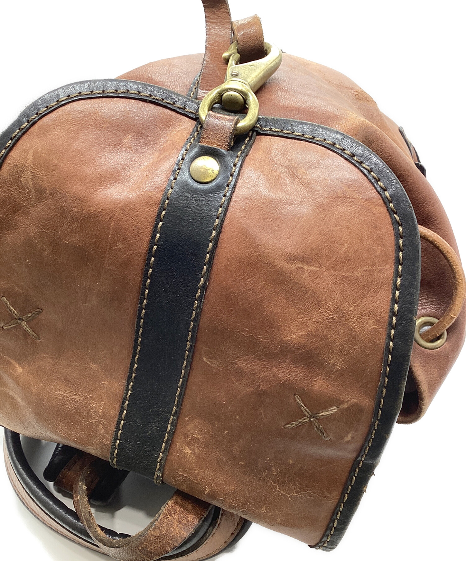 中古・古着通販】Herz (ヘルツ) レザーリュック ブラウン｜ブランド