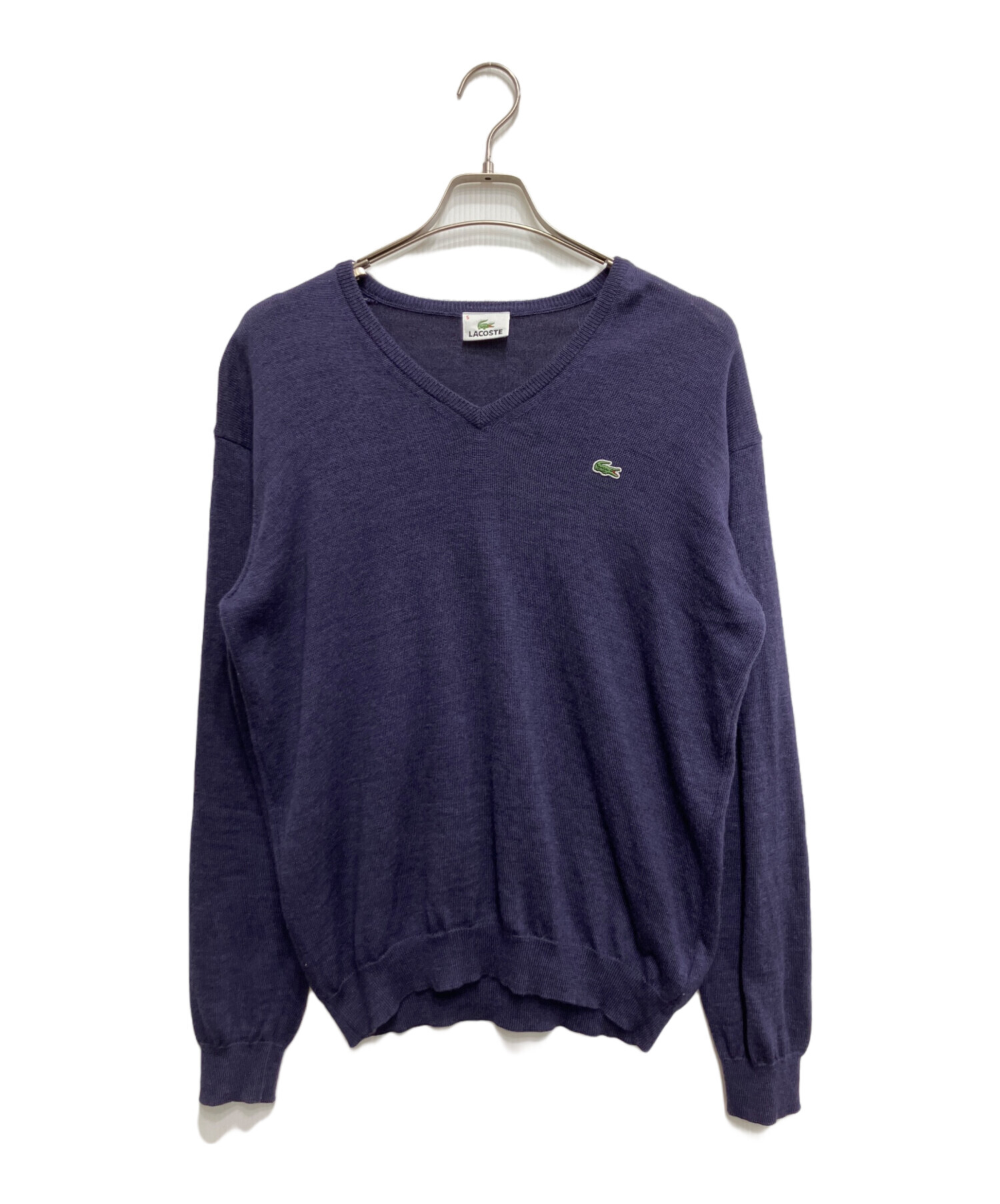 中古・古着通販】LACOSTE (ラコステ) Vネックニット パープル サイズ:5